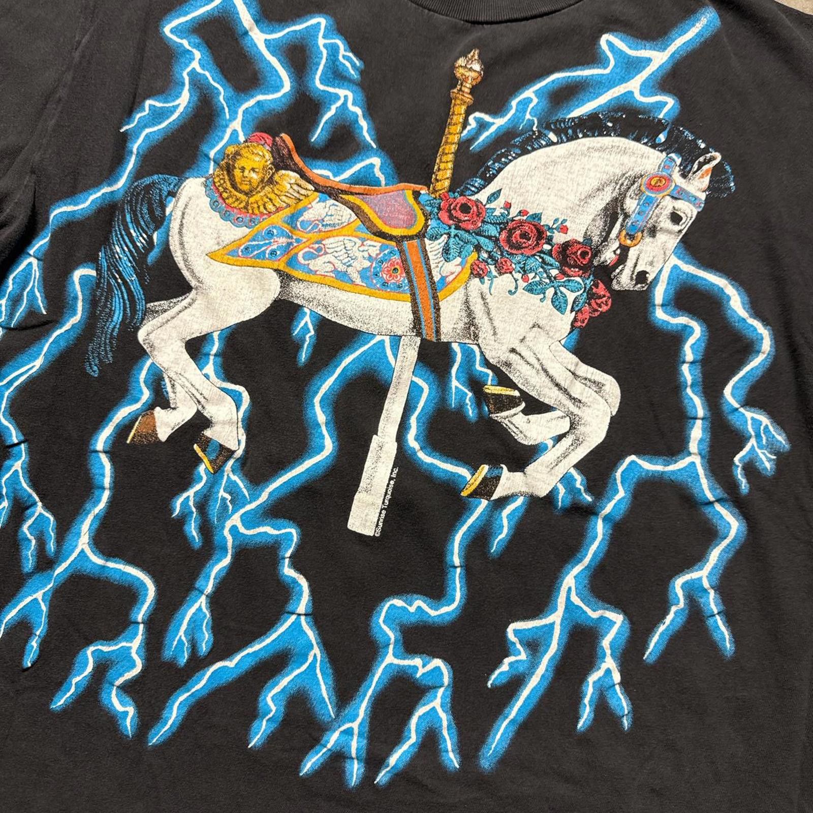 Other American Thunder Lighting Carousel Horse 90s Graphic T-Shirt Size US XL / EU 56 / 4 - 3 Thumbnail