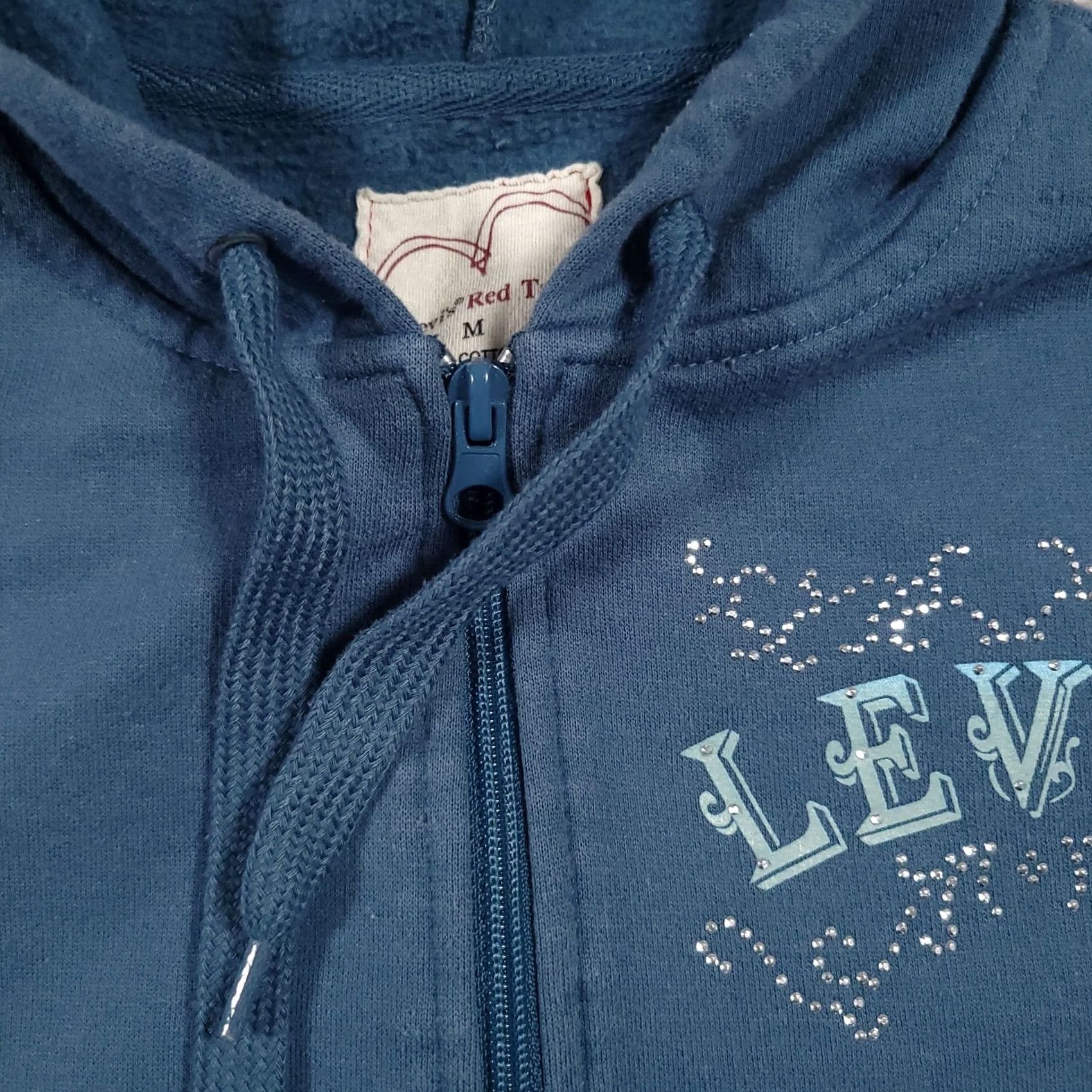 Levi's Levi's Hoodie Full Zip Sweatshirt Jacket Women's Medium Blue Studded Casual Size M / US 6-8 / IT 42-44 - 5 Thumbnail