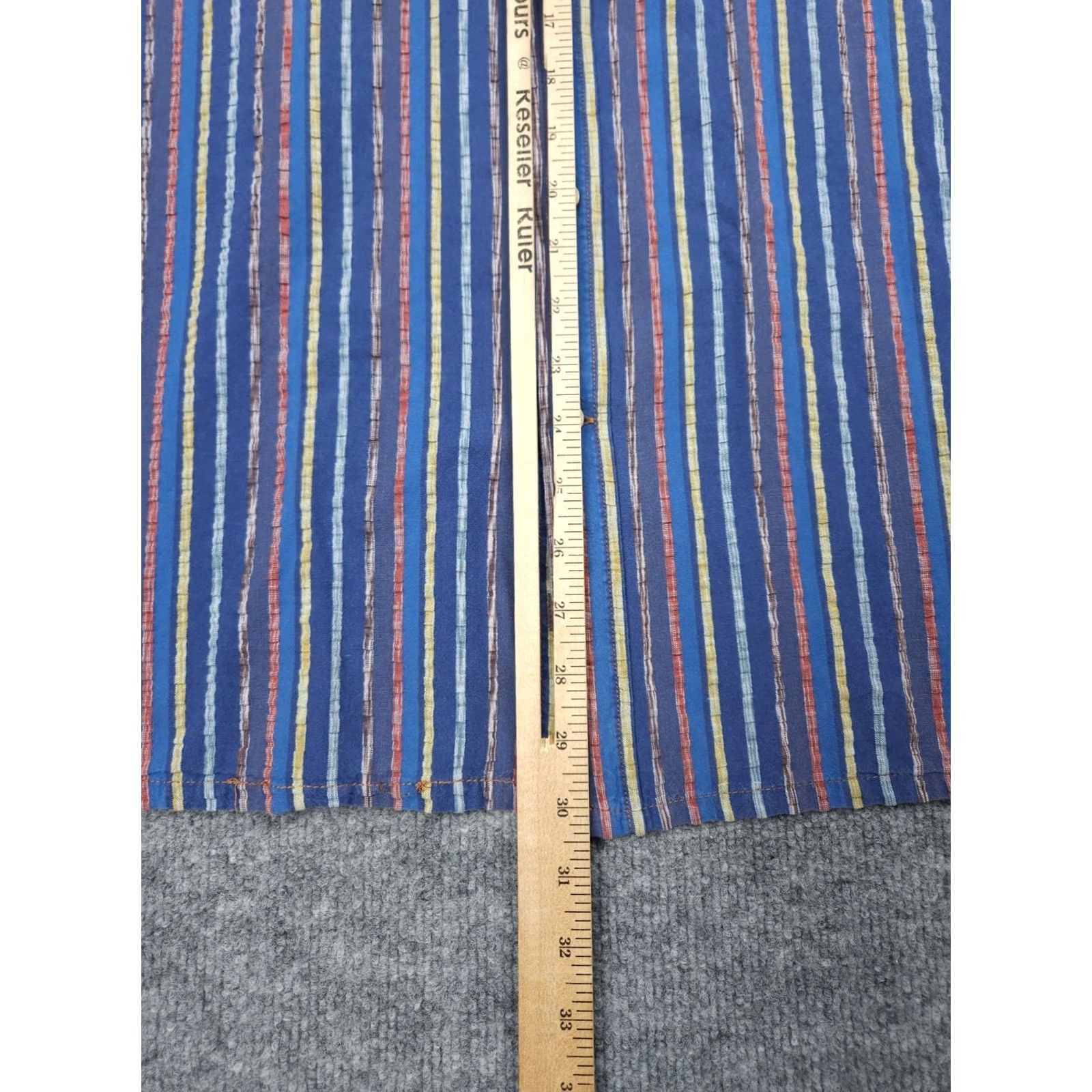 The Territory Ahead Territory Ahead Shirt Men's XL Blue Striped Abstract Woven Button Short Sleeve Size US XL / EU 56 / 4 - 6 Thumbnail