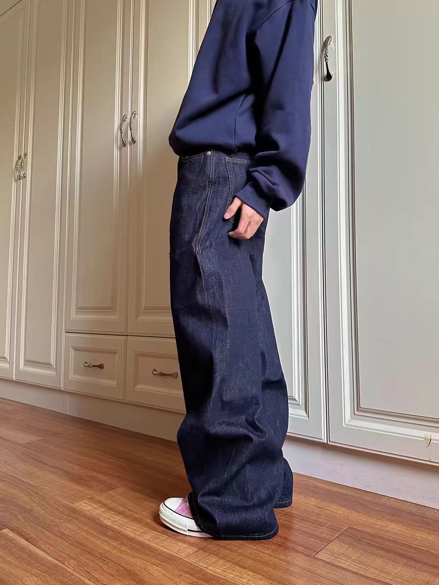Jean Rinse-Washed Navy Blue Relaxed Fit Jeans Size US 30 / EU 46 - 2 Thumbnail