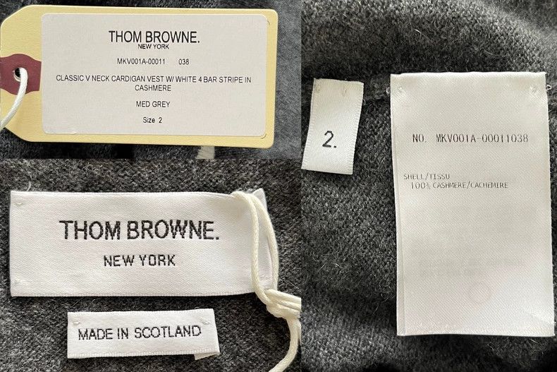 Thom Browne Thom browne Classic medium gray cashmere knitted four-butto Size US M / EU 48-50 / 2 - 3 Thumbnail
