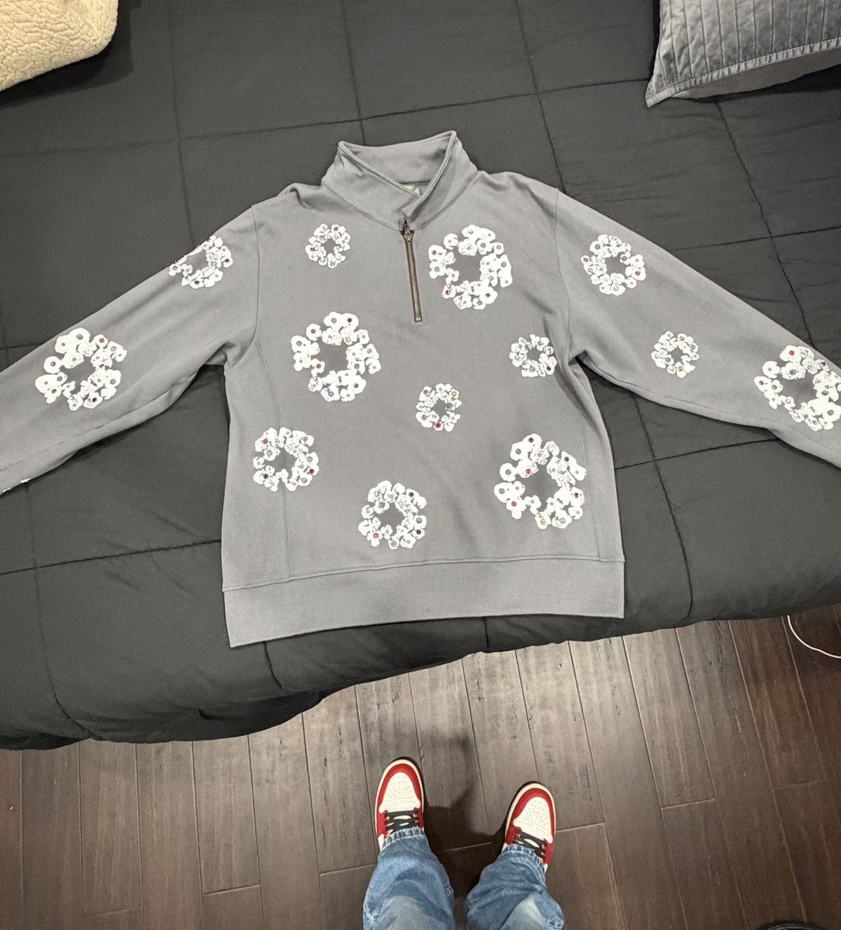 DENIM TEARS Denim Tears Rhinestone Quarter Zip XL Size US XL / EU 56 / 4 - 1 Thumbnail