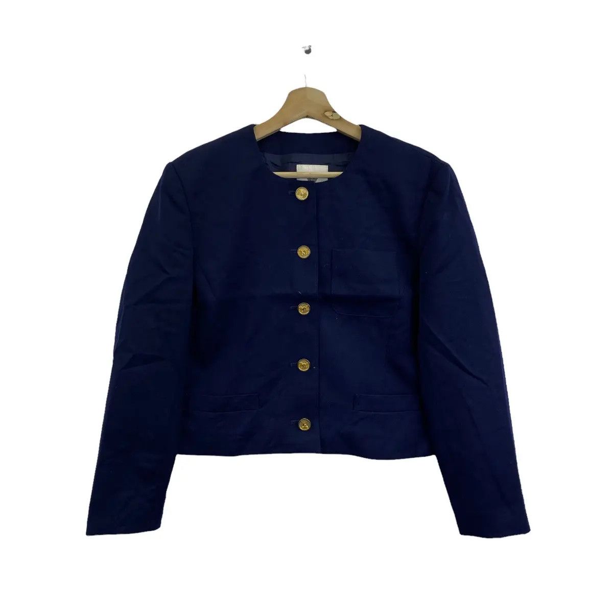 Vtg ELLE PARIS SPORTS Minimalist Indigo Cardigan Blouse