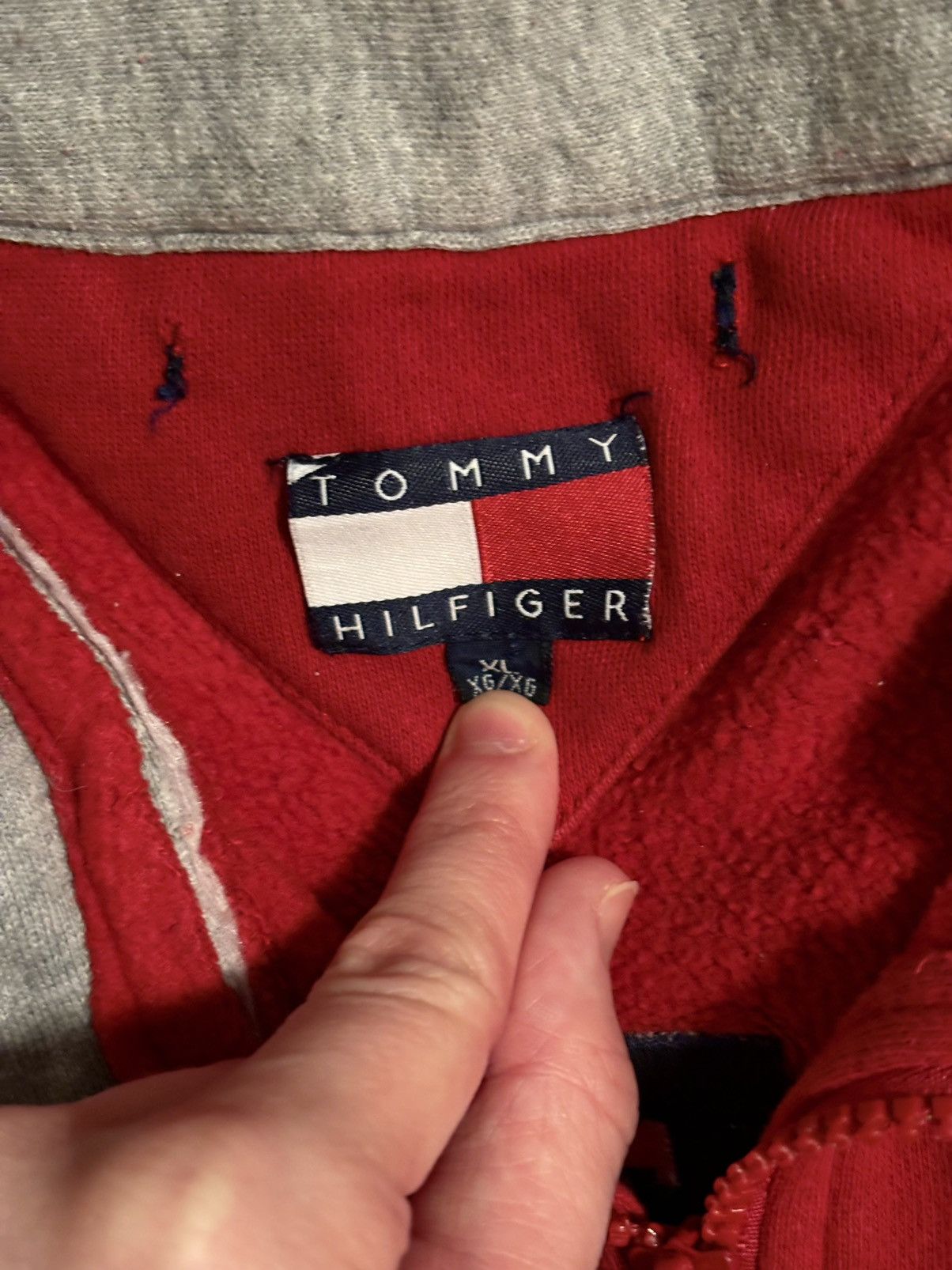 Tommy Hilfiger × Tommy Jeans × Vintage Tommy ¼ Zip Pullover Sweatshirt Jumper Vintage Hilfiger Size US XL / EU 56 / 4 - 5 Thumbnail