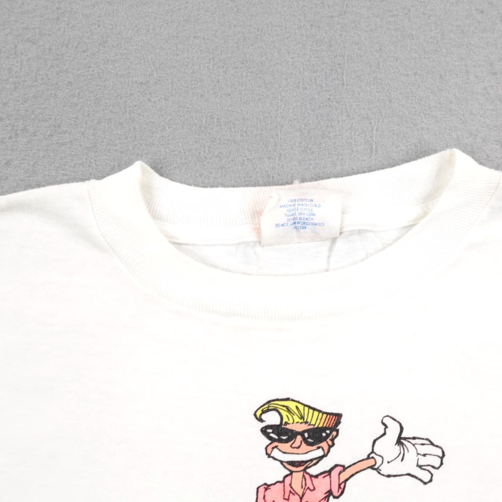 Vintage VINTAGE Demon Wrestling Shirt Mens XL White Cartoon 80s Single Stitch, Crew Neck, Short Sleeve, Cotton, Graphic Print, Retro, Jutsy Size US XL / EU 56 / 4 - 2 Thumbnail