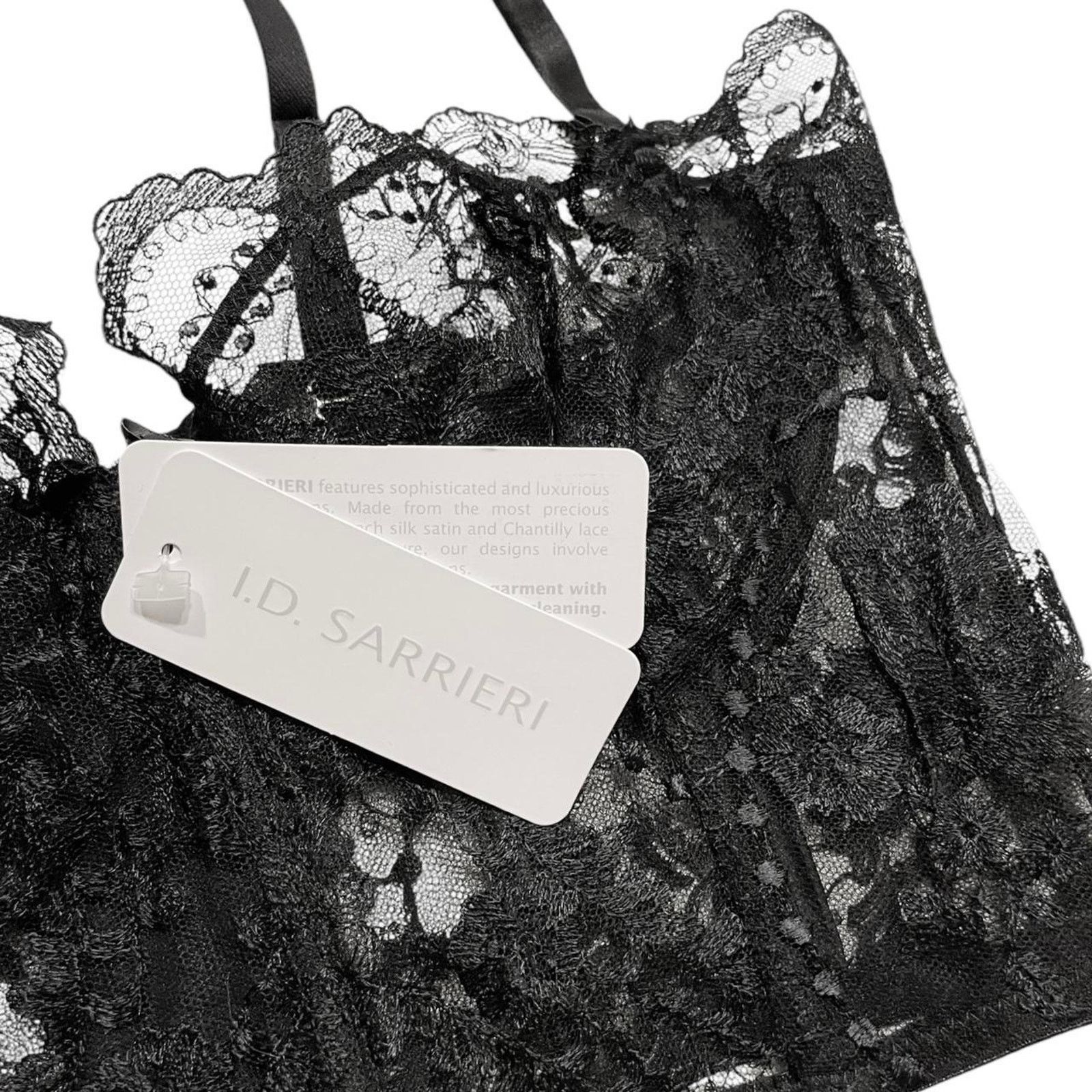 Other NWT I.D. SARRIERI luxury sheer black lace bustier Size 34B Size ONE SIZE - 4 Thumbnail