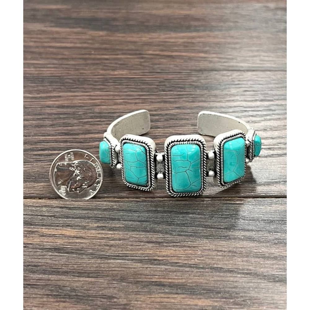 Other Turquoise Cuff Bracelet - Elegant Navajo Design, Boho Southw Size ONE SIZE - 4 Thumbnail