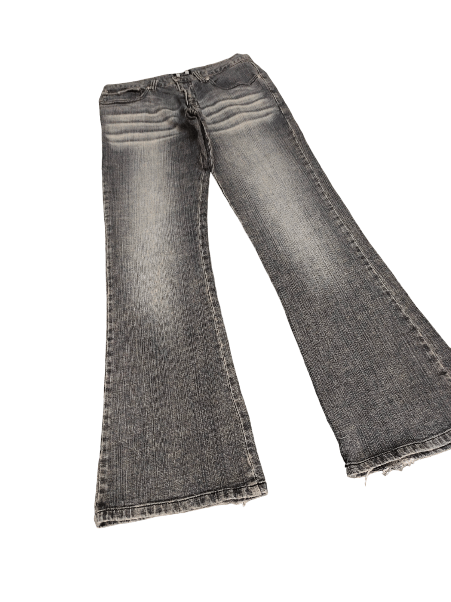 If Six Was Nine Flare Jeans Nylaus Distress Faded Boot Cut Y2k Mudmax Size US 29 - 3 Thumbnail