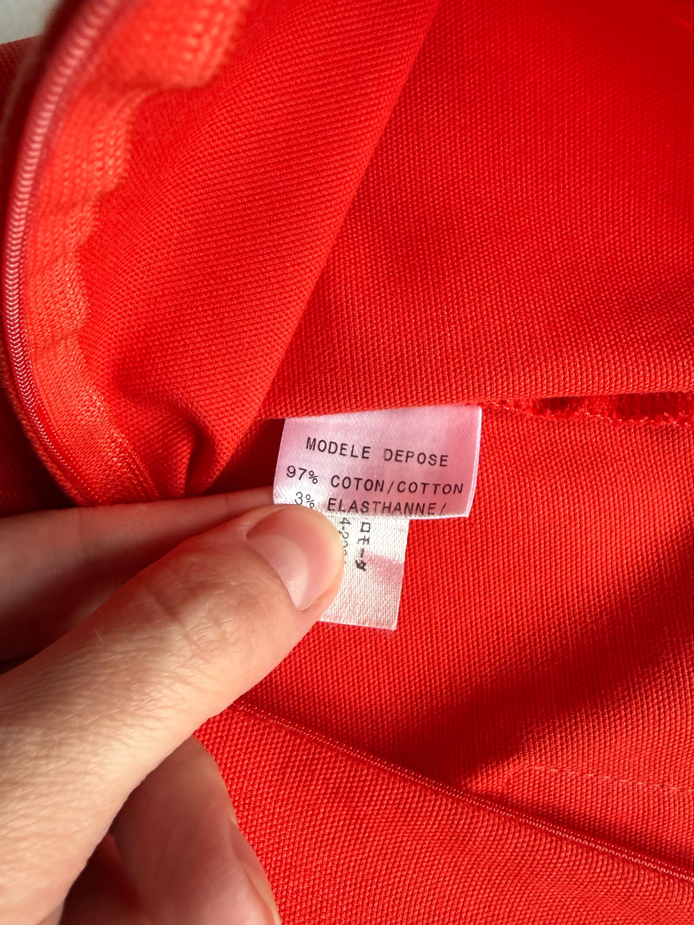 PAULE KA Paule Ka Red Textured Mini Skirt Contrast Stitch 60s Style Size 26" / US 2 / IT 38 - 5 Thumbnail