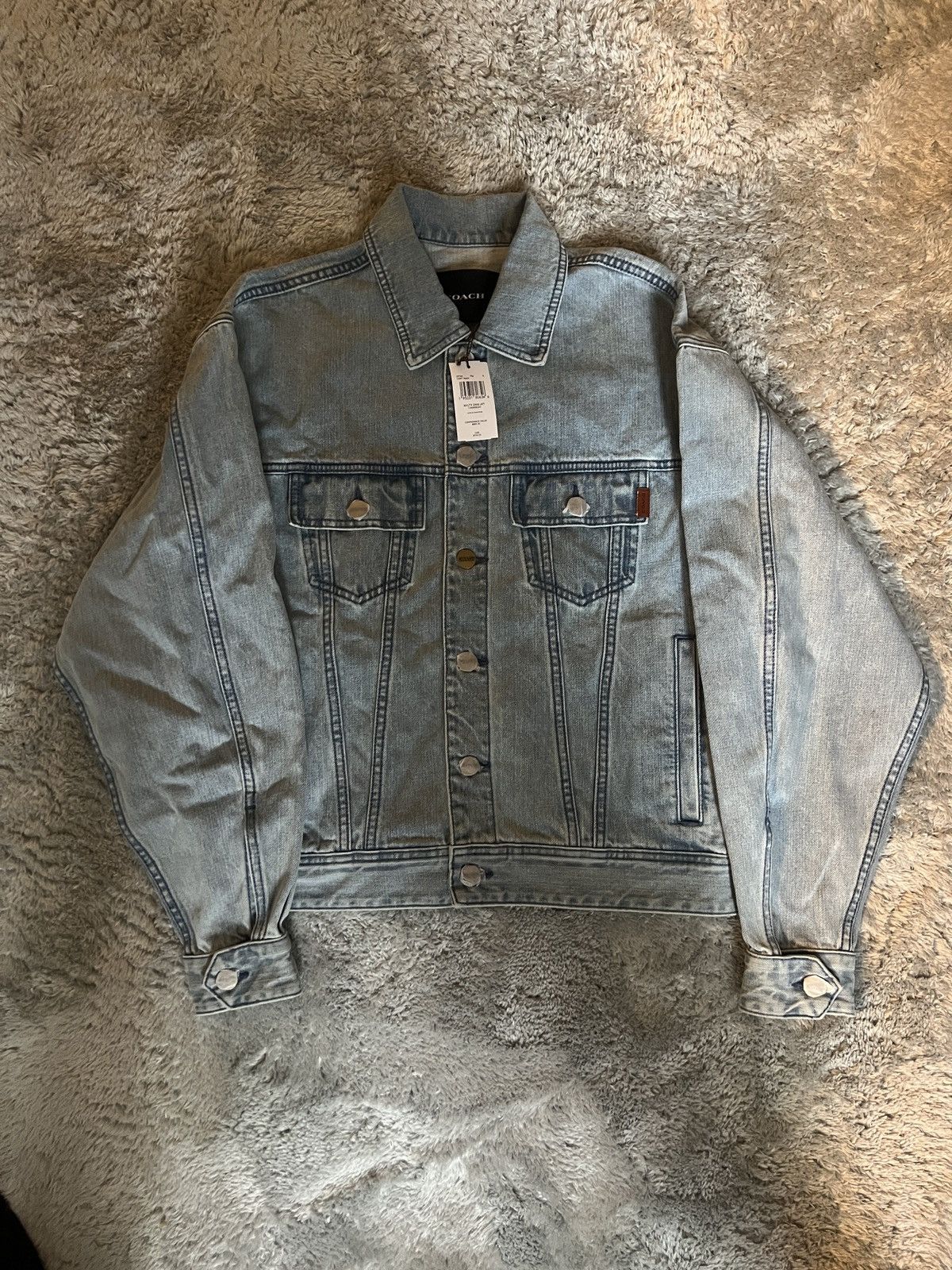 image of Coach Novelty Denim Jacket in Blue, Men's (Size Small)