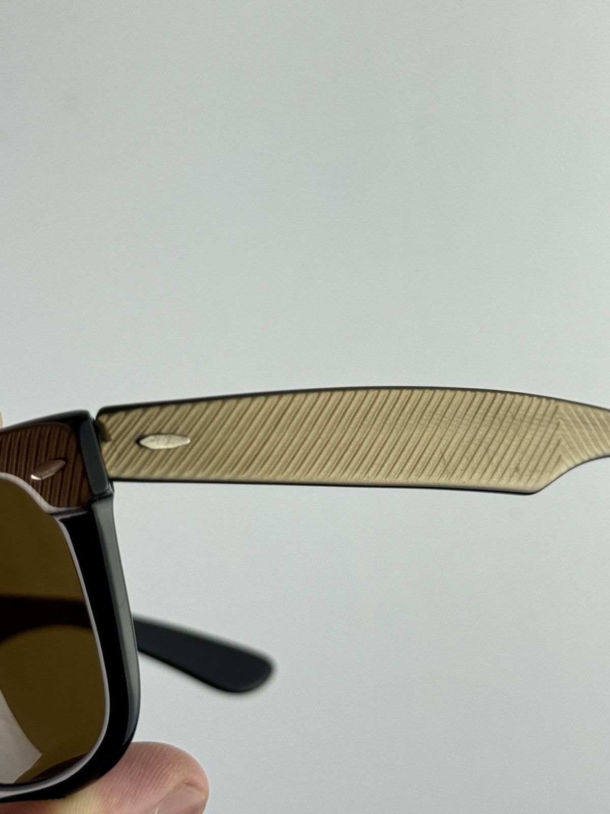 RayBan Vintage 80s Ray-Ban Wayfarer Black Gold Sunglasses B&L 5022 Size ONE SIZE - 8 Thumbnail