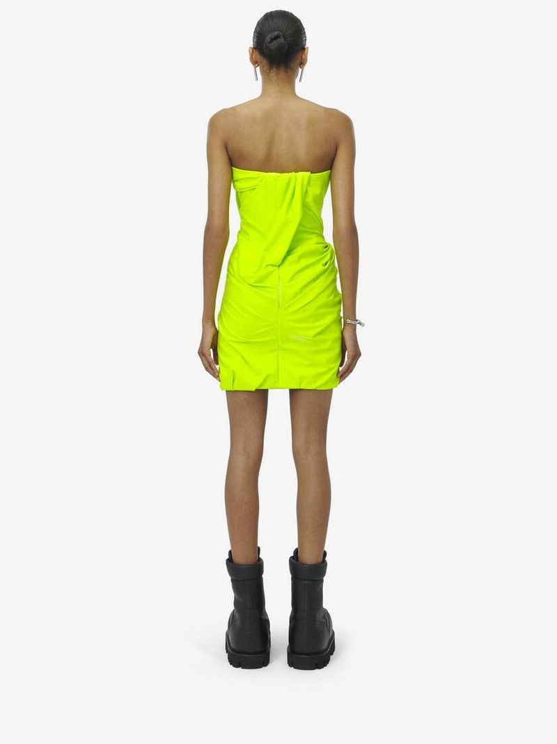 Alexander McQueen o1w1db10326 Draped Mini Dress in Yellow Size M / US 6-8 / IT 42-44 - 5 Thumbnail