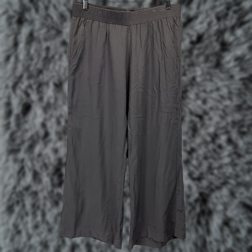 Soft Surroundings Soft Surroundings Women's Wide Leg Pants Petite Gray Elastic Waist Lagenlook Size Large Size 36" / US 14 / IT 50 - 1 Thumbnail