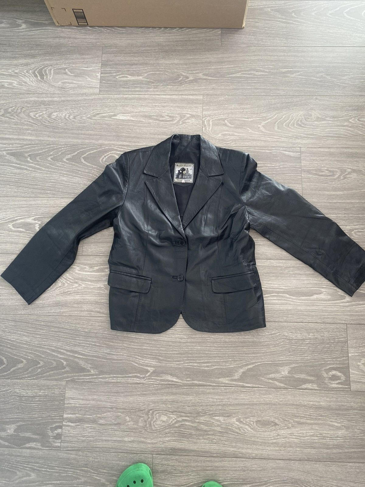 Genuine Leather × Vintage Vintage Leather Blazer Size L / US 10 / IT 46 - 1 Thumbnail