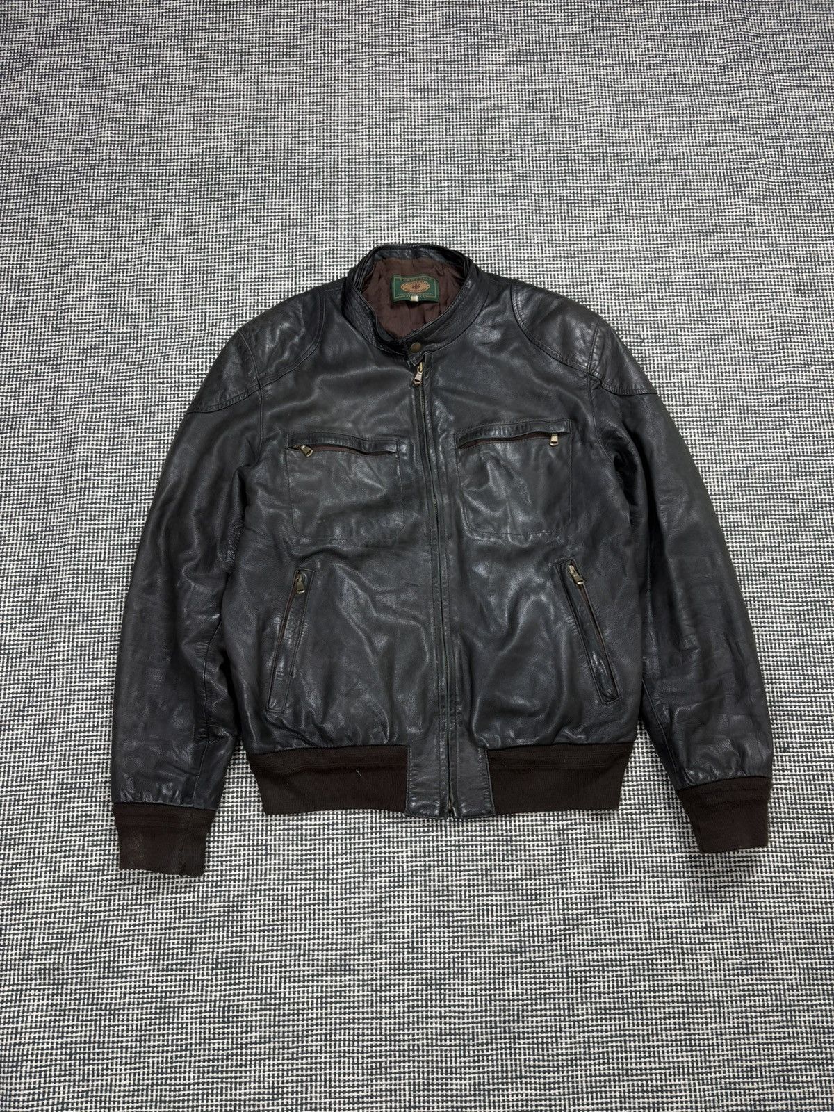 Genuine Leather 90s real leather vintage bomber 4 pocket jacket avant garde Size US M / EU 48-50 / 2 - 1 Thumbnail