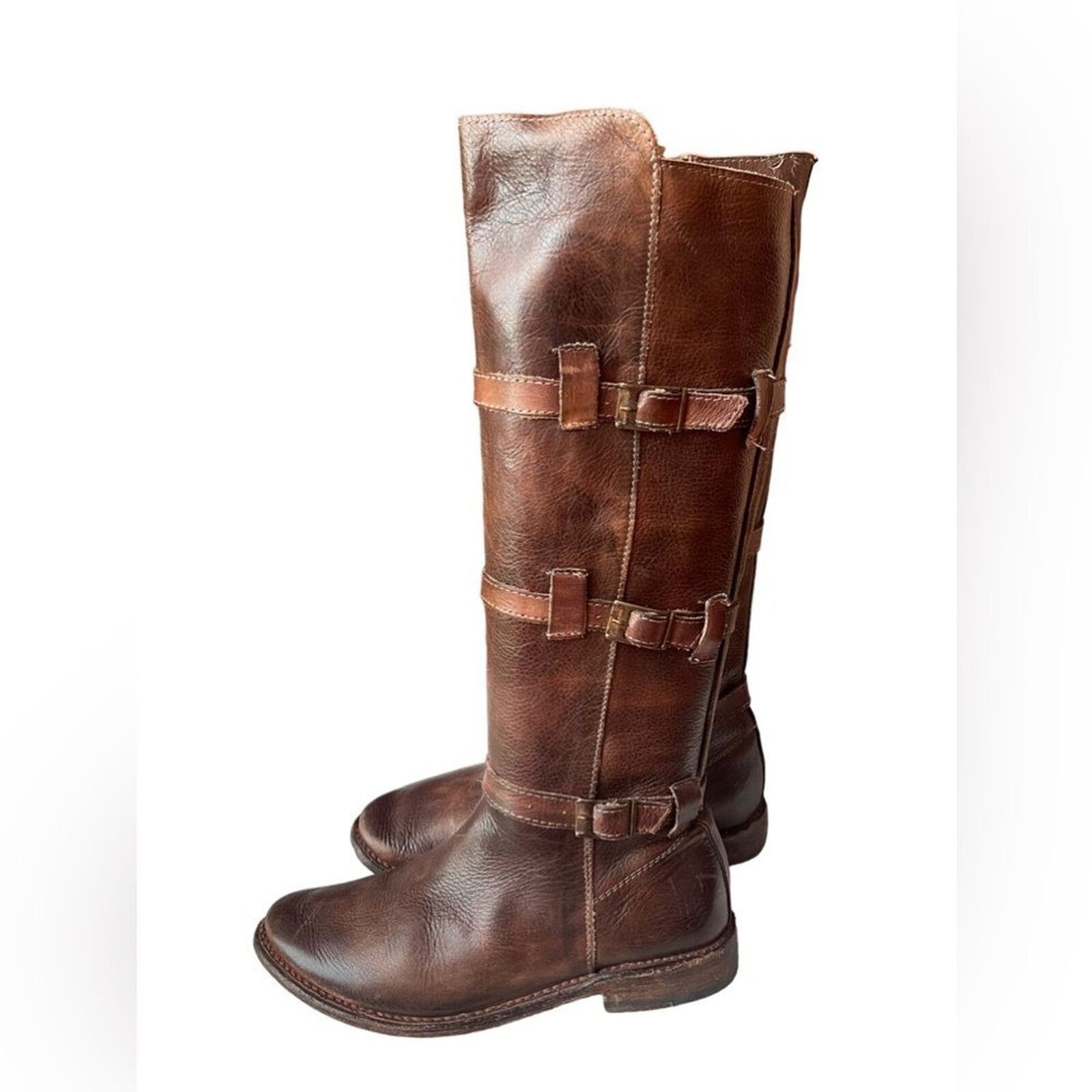 Bed Stu Bed Stu Sz 7.5 Brown Leather Buckled Cobblestone Boots Size US 7.5 / IT 37.5 - 6 Thumbnail
