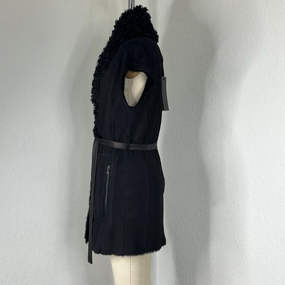 Drome DROMe Reversible Tie Gillet Belted Fur Leather Vest Black Size S / US 4 / IT 40 - 9 Thumbnail