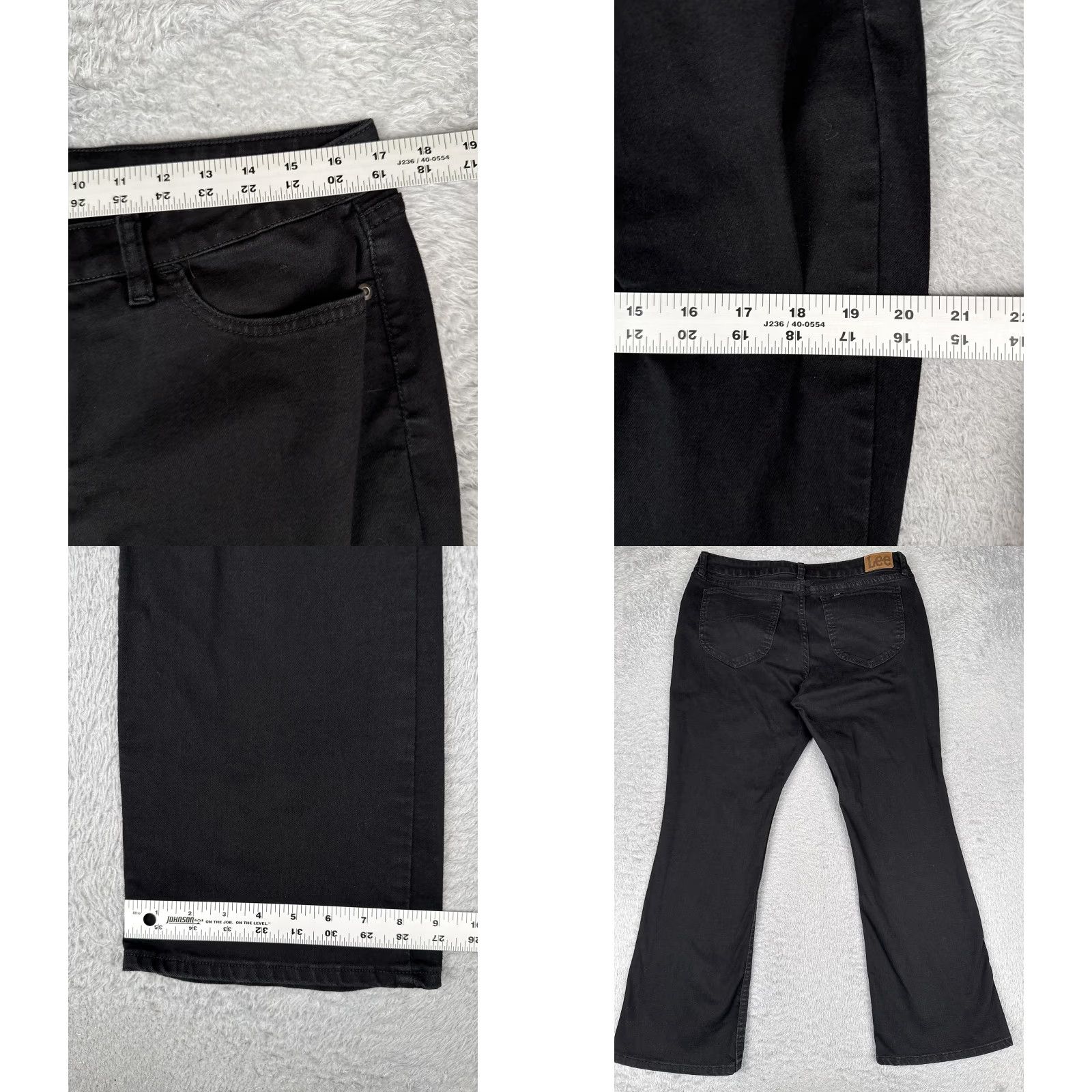Lee Lee Jeans Womens 14 S Black Bootcut Dark Wash Mid Rise Stretch Cotton 34x28 Jeans Womens Regular 90s Vintage No Size 36" / US 14 / IT 50 - 9 Thumbnail