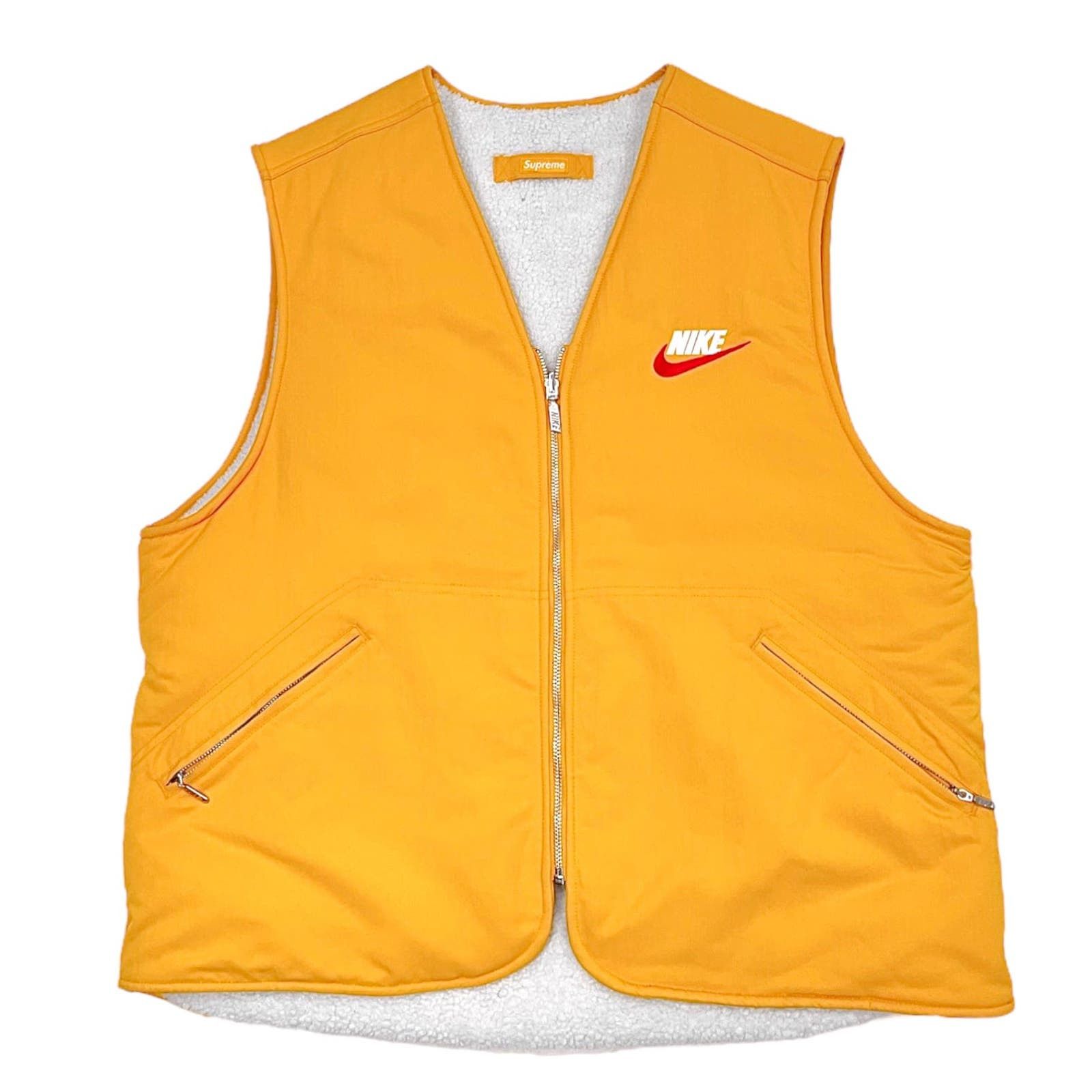 image of Supreme Nike Reversible Nylon Sherpa Vest Mustard Pre-Owned, Men's (Size XL)