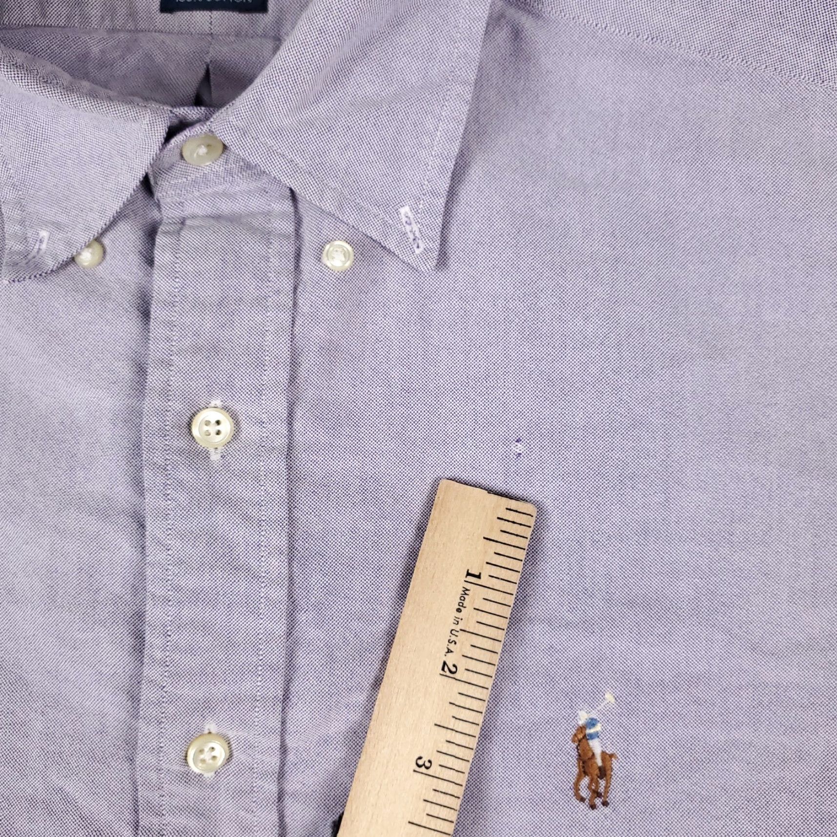 Ralph Lauren Ralph Lauren Dress Shirt Mens 16 Purple Long Sleeve Button-Down Solid American Modern Size 42R - 5 Thumbnail