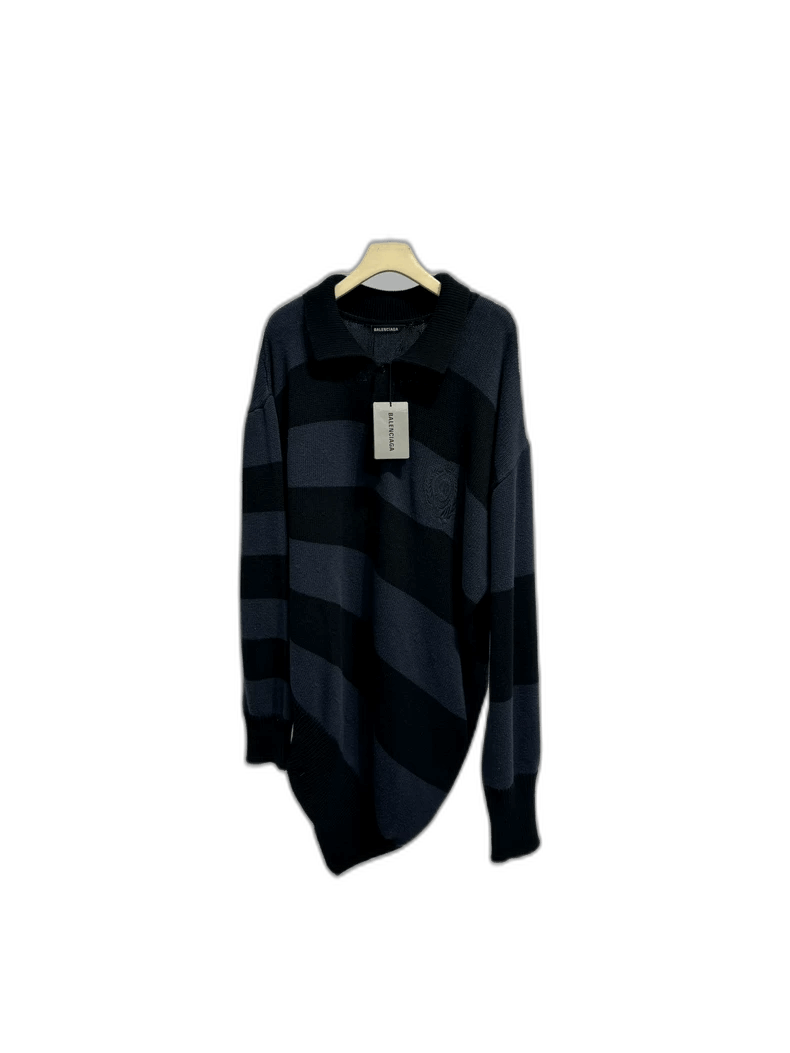 Balenciaga Balenciaga Asymmetric Crown Wheat Ear Sweater Size US M / EU 48-50 / 2 - 1 Thumbnail