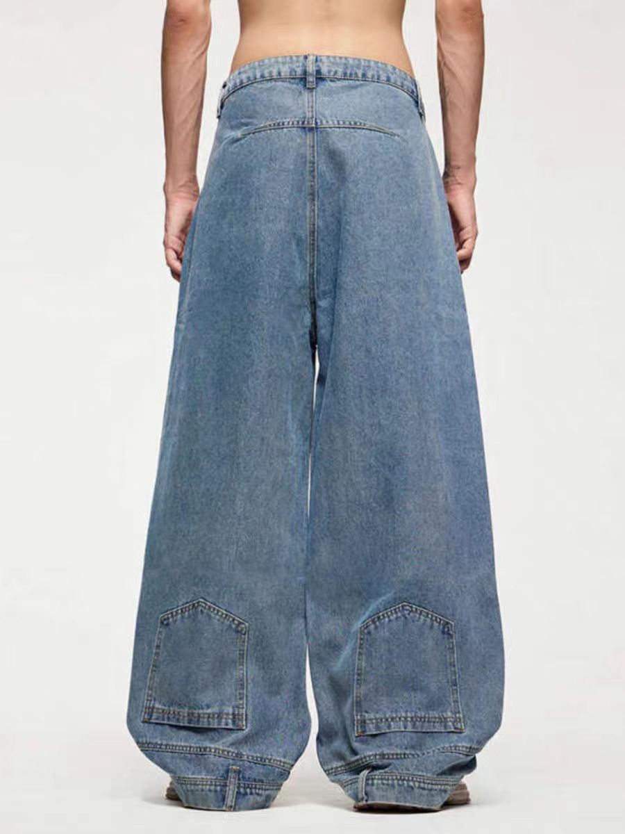Japanese Brand × Jean Retro street baggy straight leg jeans Size US 32 / EU 48 - 3 Thumbnail