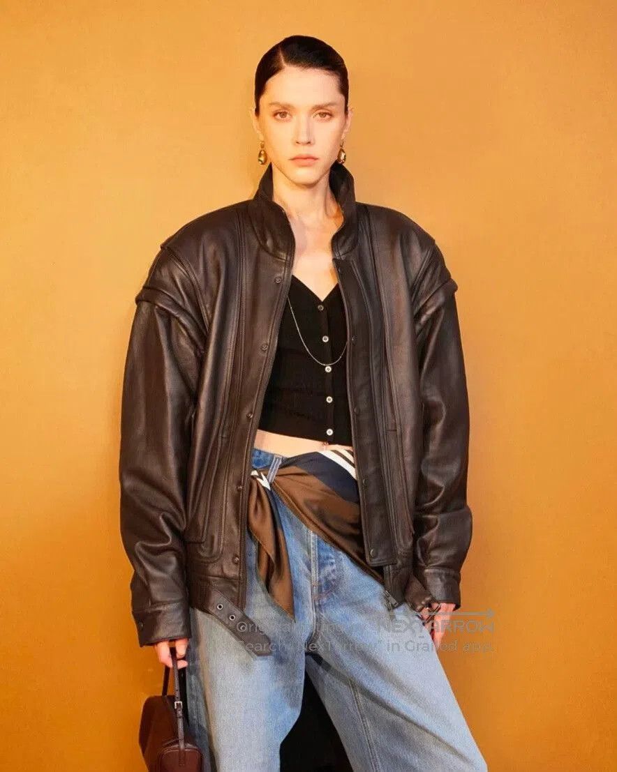 Ma+ Removable Sleeve Black Leather Jacket. Size US M / EU 48-50 / 2 - 9 Thumbnail