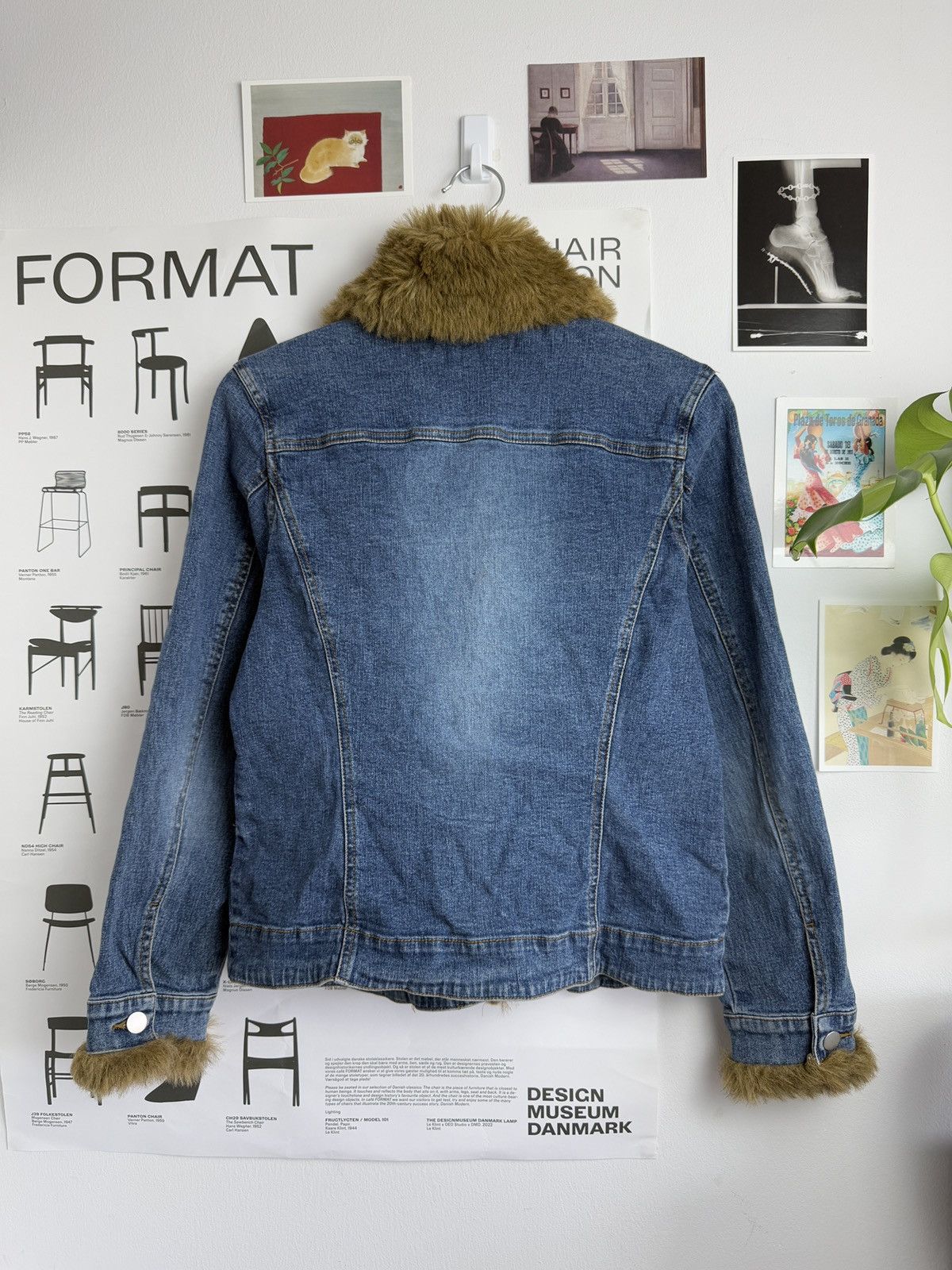 Japanese Brand y2k Faux Fur cropped denim penny lane afghan coat jacket S Size S / US 4 / IT 40 - 2 Thumbnail