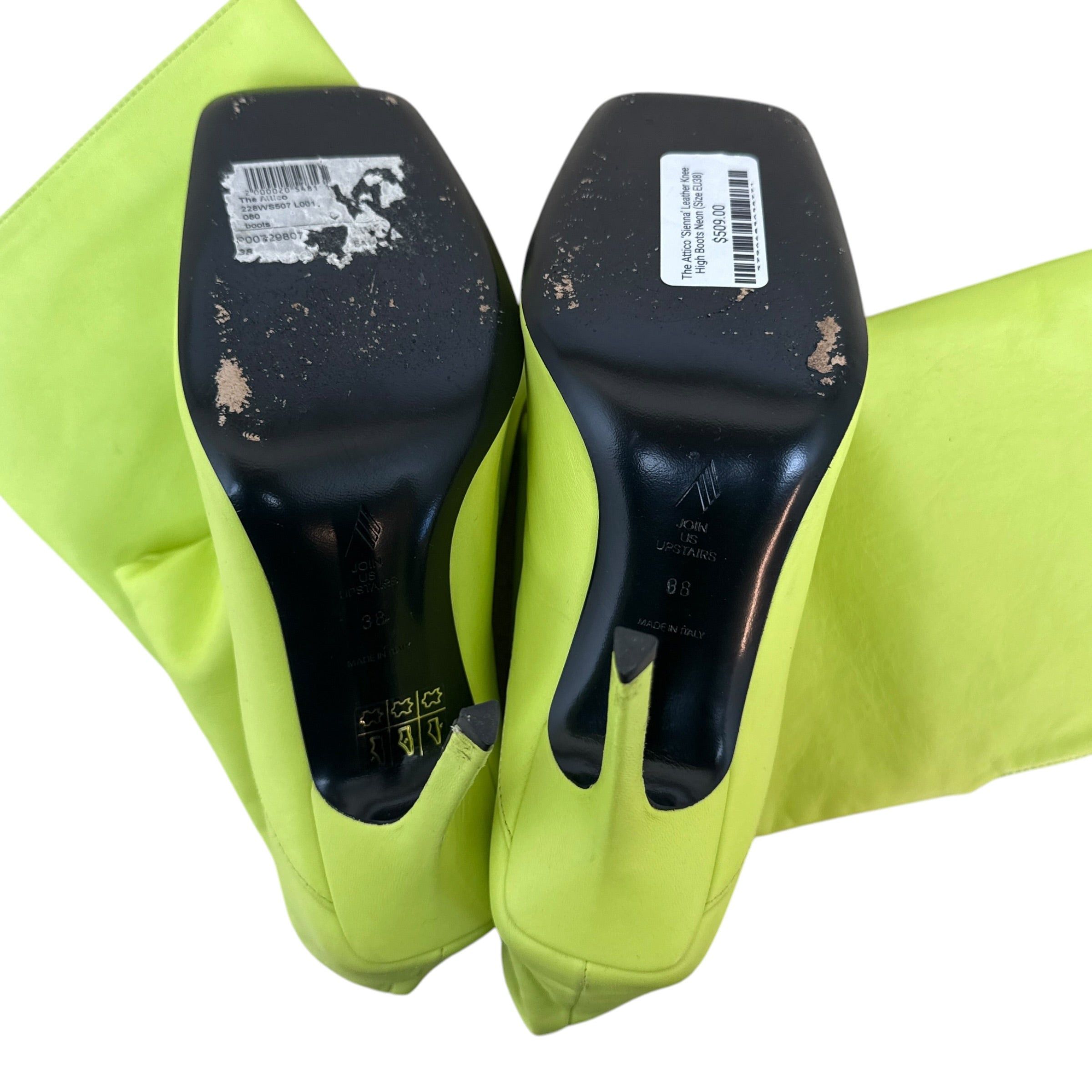 The Attico The Attico ‘Sienna’ Leather Knee High Boots Neon (Size EU38) Size US 5.5 / EU 38 - 4 Thumbnail