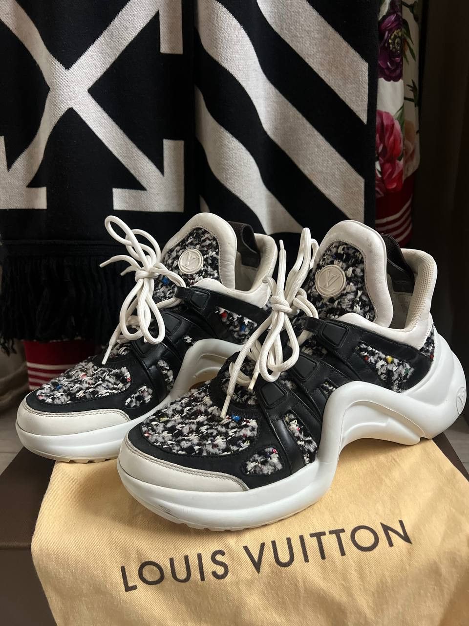 Louis Vuitton Louis Vuitton Tweed Sneakers Size US 7.5 / IT 37.5 - 1 Thumbnail