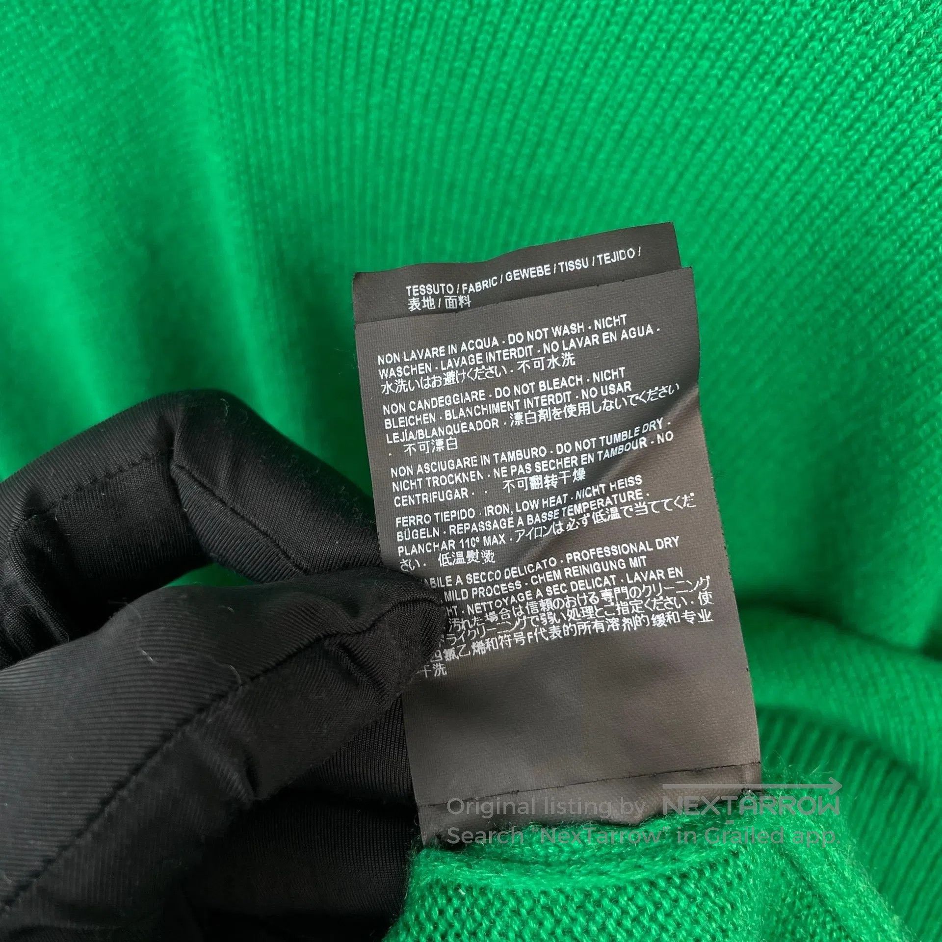 Balenciaga Balenciaga Green V-Neck Long Sleeve Knit Sweater| Size XS / US 0-2 / IT 36-38 - 7 Thumbnail