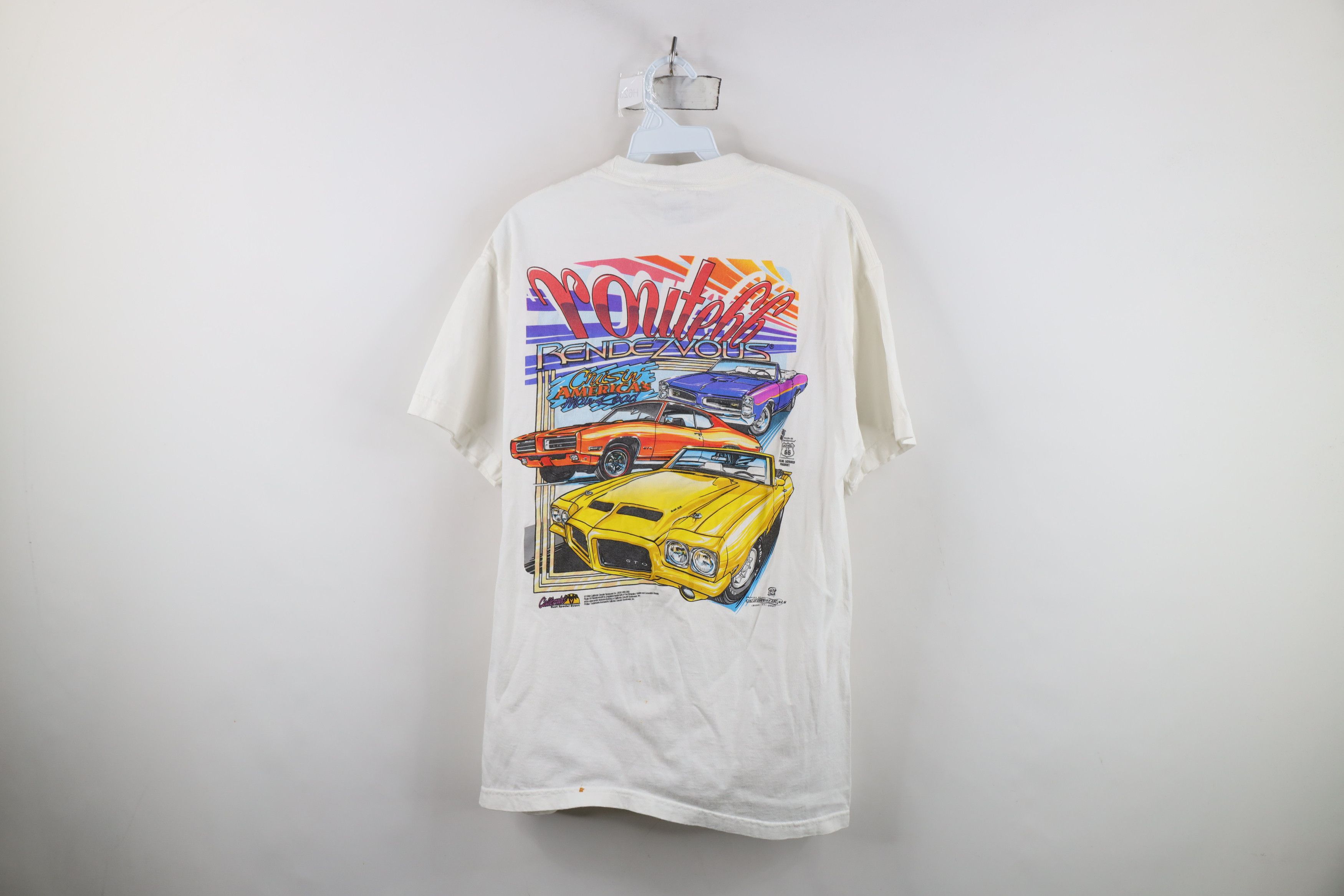 Vintage Vintage 90s Route 66 Rendezvous Muscle Car Racing T-Shirt Size US M / EU 48-50 / 2 - 13 Thumbnail