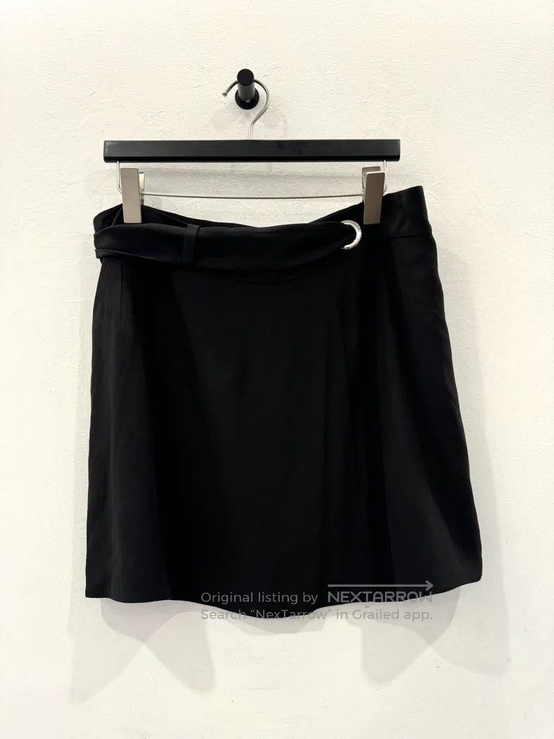 Hermes Hermes Black women's mulberry silk skirt with metal buckle Size 42" / US 20 - 2 Thumbnail