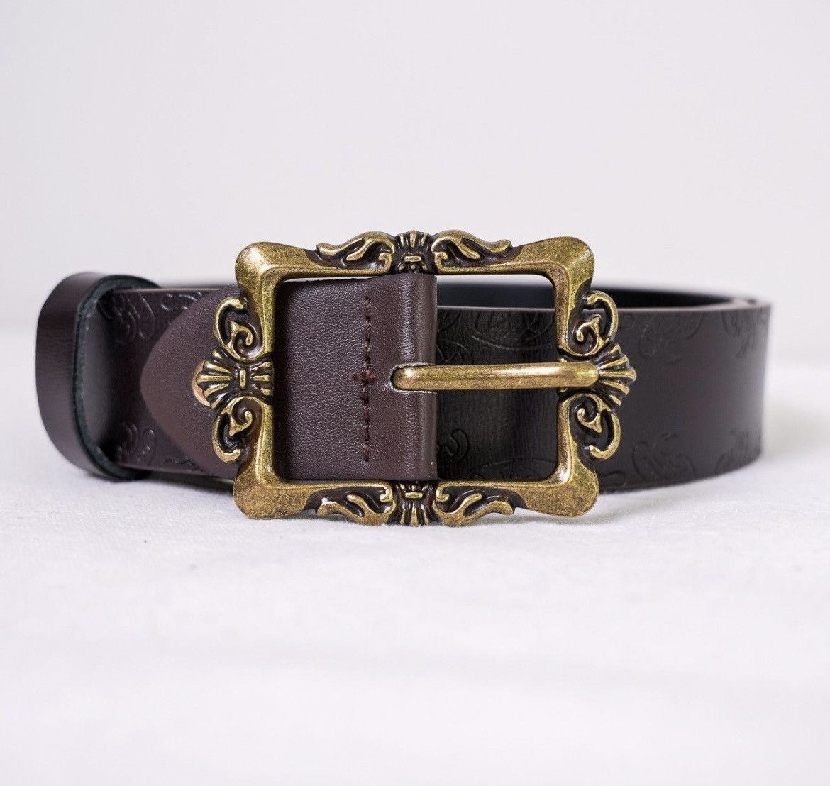 Vintage Brown and gold japan style belt Size ONE SIZE - 1 Thumbnail
