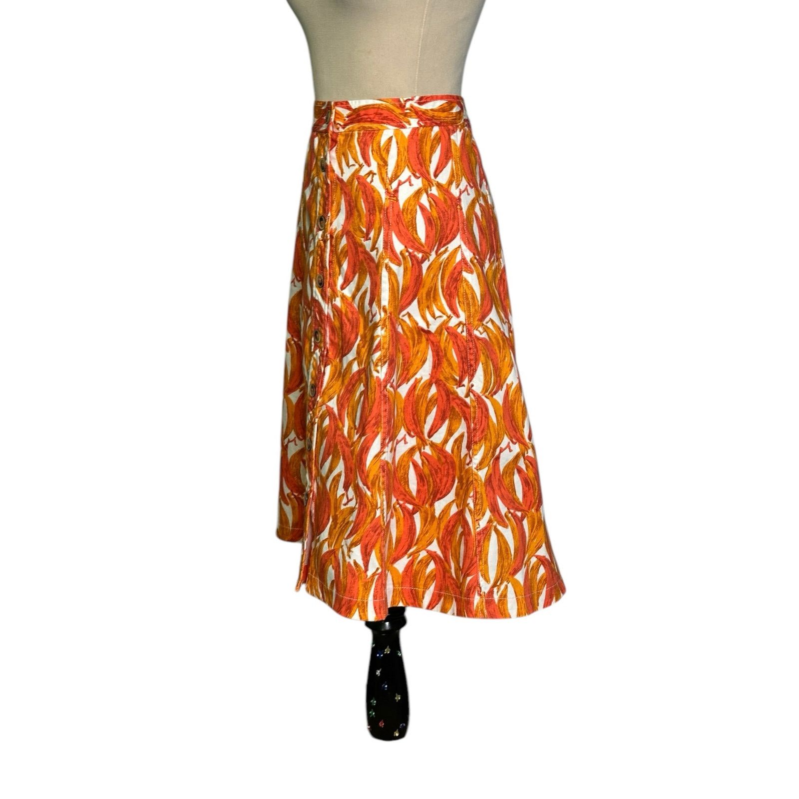 Anthropologie Anthropolgie Maeve Banana Grove Denim midi Skirt Size 12 Size 34" / US 12 / IT 48 - 16 Thumbnail