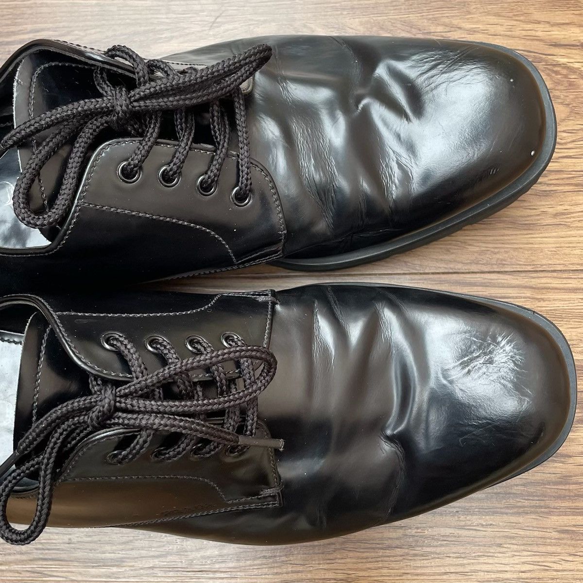 Prada Black Patent Leather Prada Chunky Brogues Shoe EU43 US10.5 Size US 10.5 / EU 43-44 - 10 Thumbnail