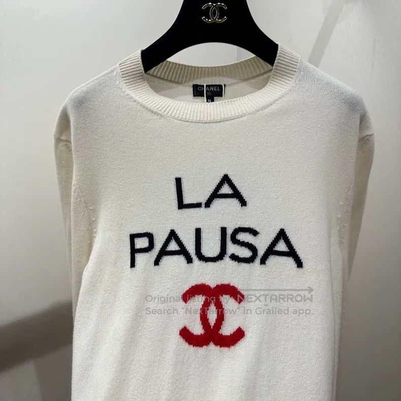 Chanel Chanel Cruise Series Slogan Logo Cashmere Sweater Size XS / US 0-2 / IT 36-38 - 5 Thumbnail
