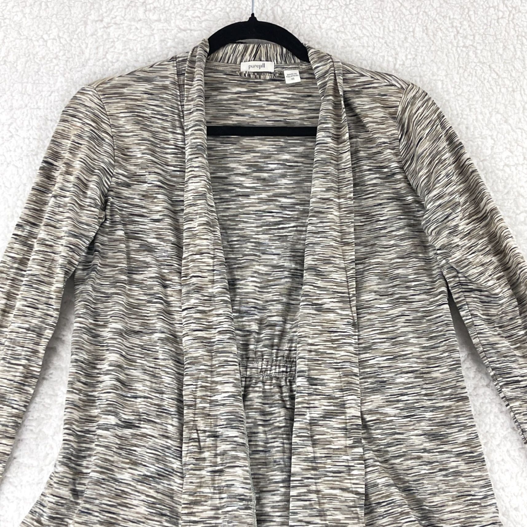 J. Jill J. Jill Cardigan Sweater Womens XS Brown Marled Open Knit Long Sleeve V-Neck Fabric Knit Casual Bohemian Classic Fall Womens Size XS / US 0-2 / IT 36-38 - 2 Thumbnail
