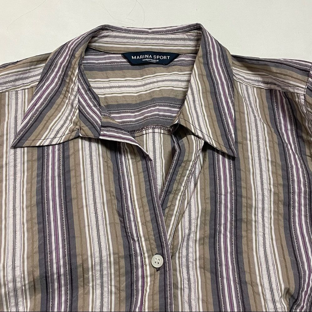Other Marina Rinaldi Sport Striped Stretch Button Down Blouse Shi Size XL / US 12-14 / IT 48-50 - 6 Thumbnail