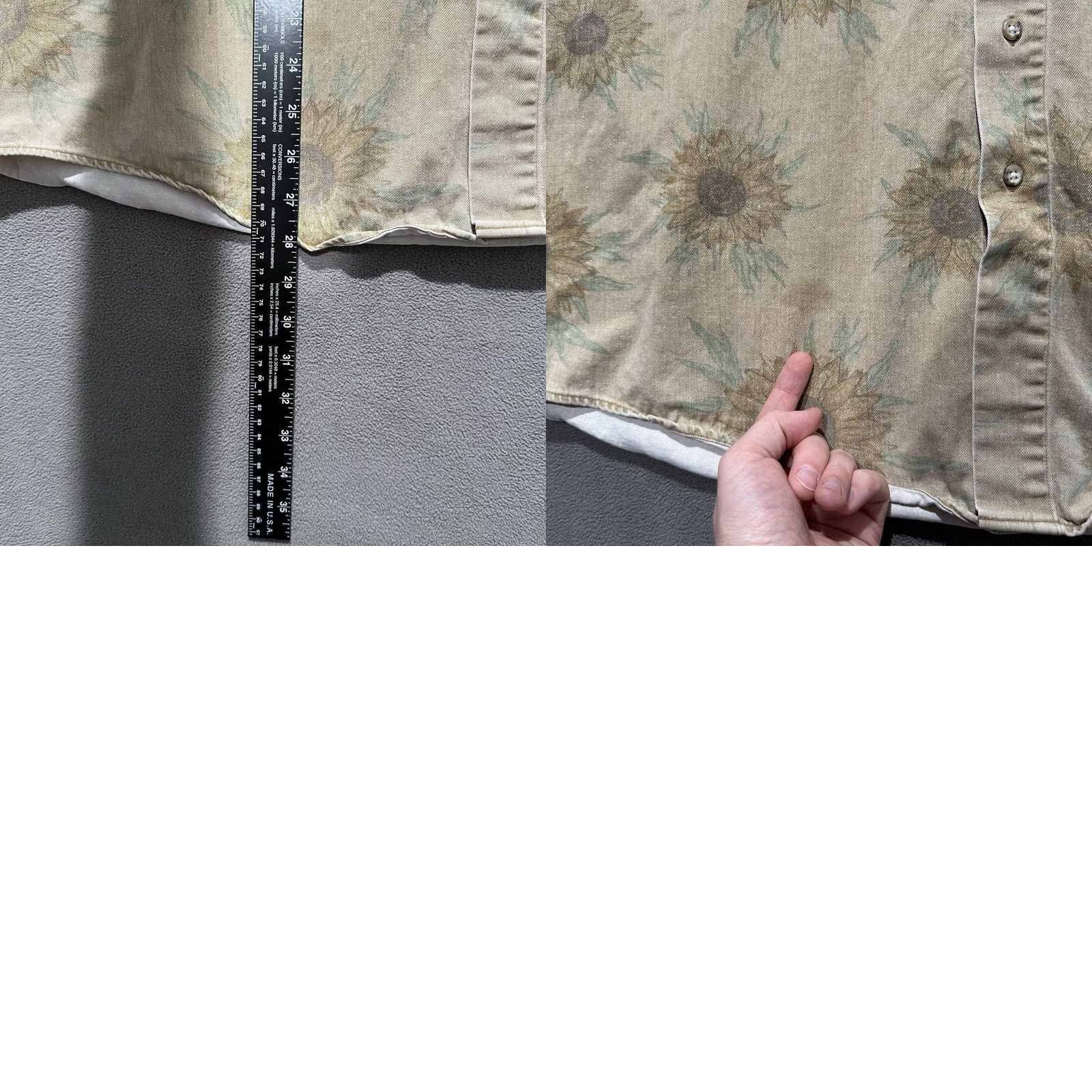 Sunflower VINTAGE Johnny Cotton Shirt Men Large Sunflower Button Down Long Sleeve USA Made Beige Cotton Size US L / EU 52-54 / 3 - 9 Thumbnail