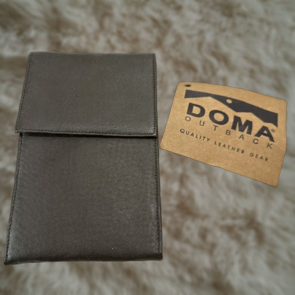 Vintage Doma Outback Wallet Trifold Grayish Brown Leather Unisex Adults 80s 90s Pockets Card Lightweight Business Casual Travel Workwear Size ONE SIZE - 1 Thumbnail