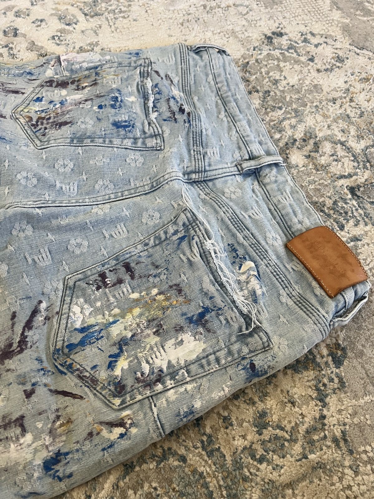 Purple Brand Purple Brand Monogram Painted Jeans Size US 33 - 4 Thumbnail