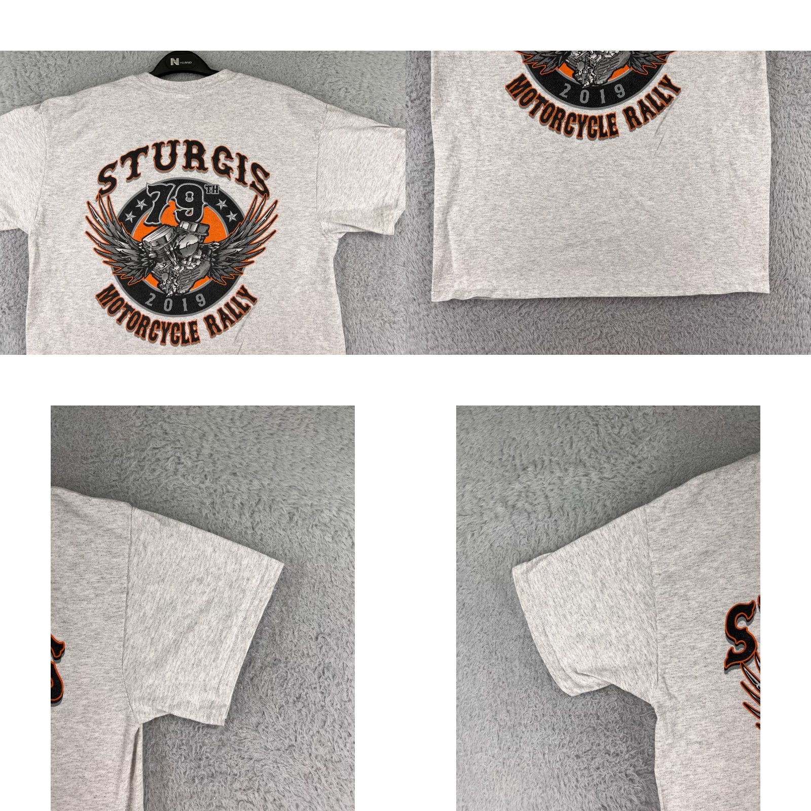 Vintage Sturgis Shirt Adult Large Gray Motorcycle 2019 79th Cotton Short Sleeve T-Shirt Size L / US 10 / IT 46 - 8 Thumbnail