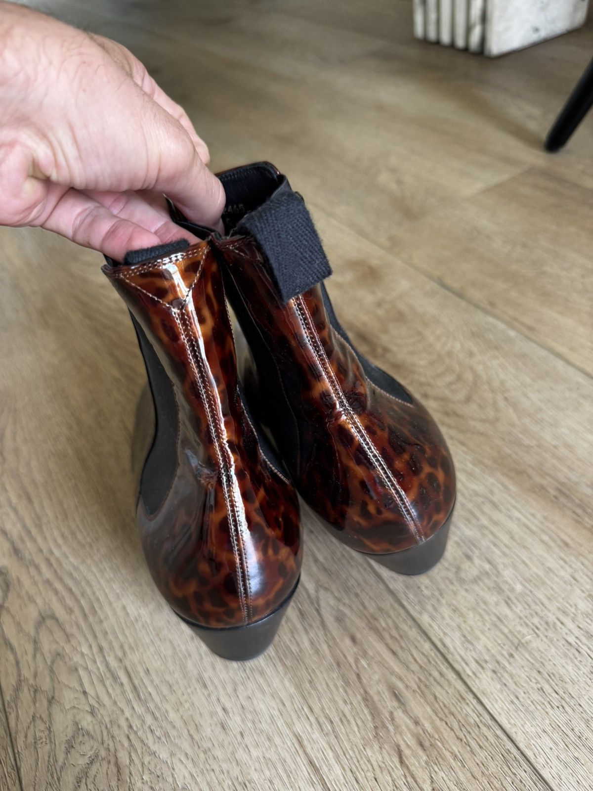 Saint Laurent Paris Dylan Patent Tortoise Boots 45 Size US 12 / EU 45 - 3 Thumbnail