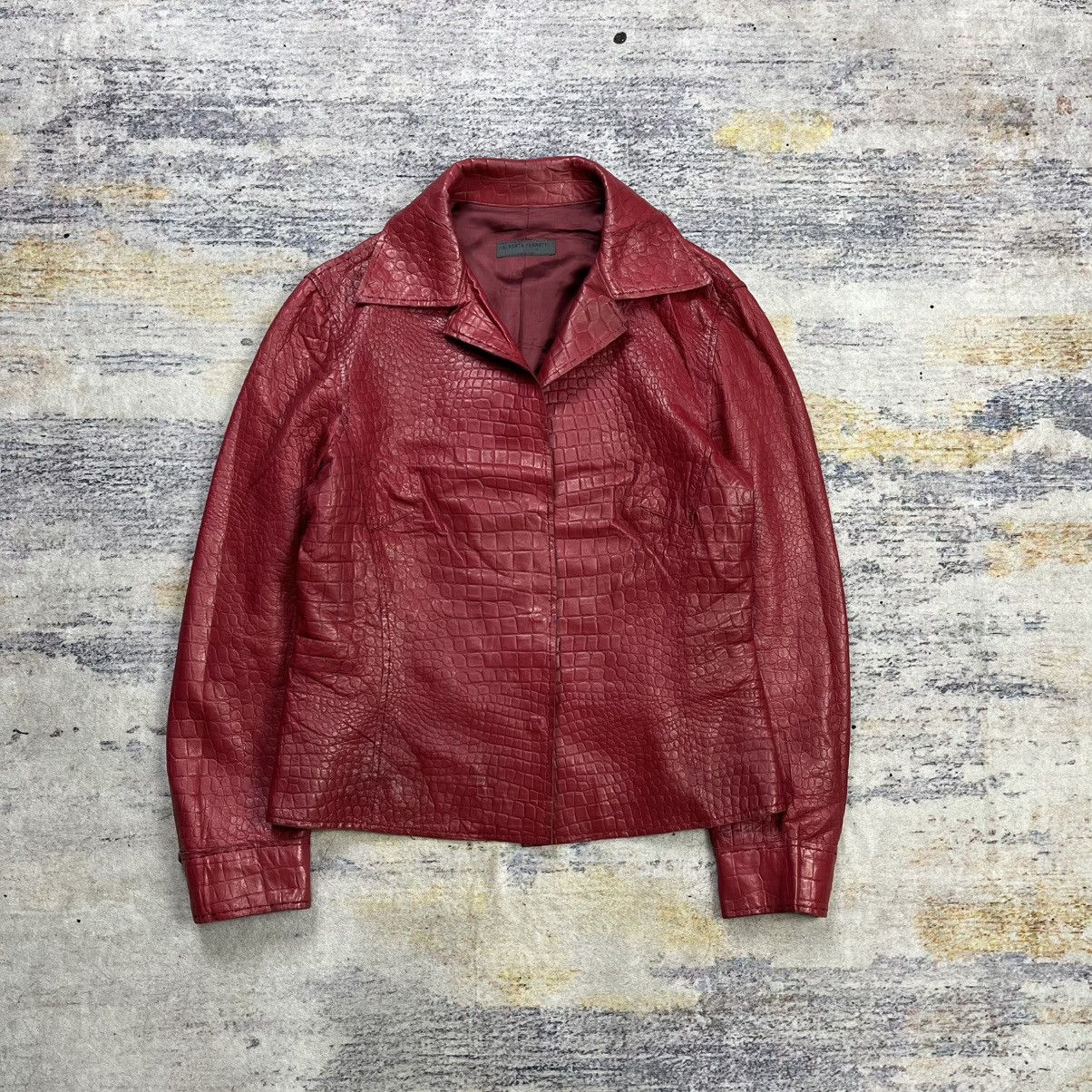 Roberto Cavalli × Vintage 2000s Roberto Cavalli Red Roses Suede