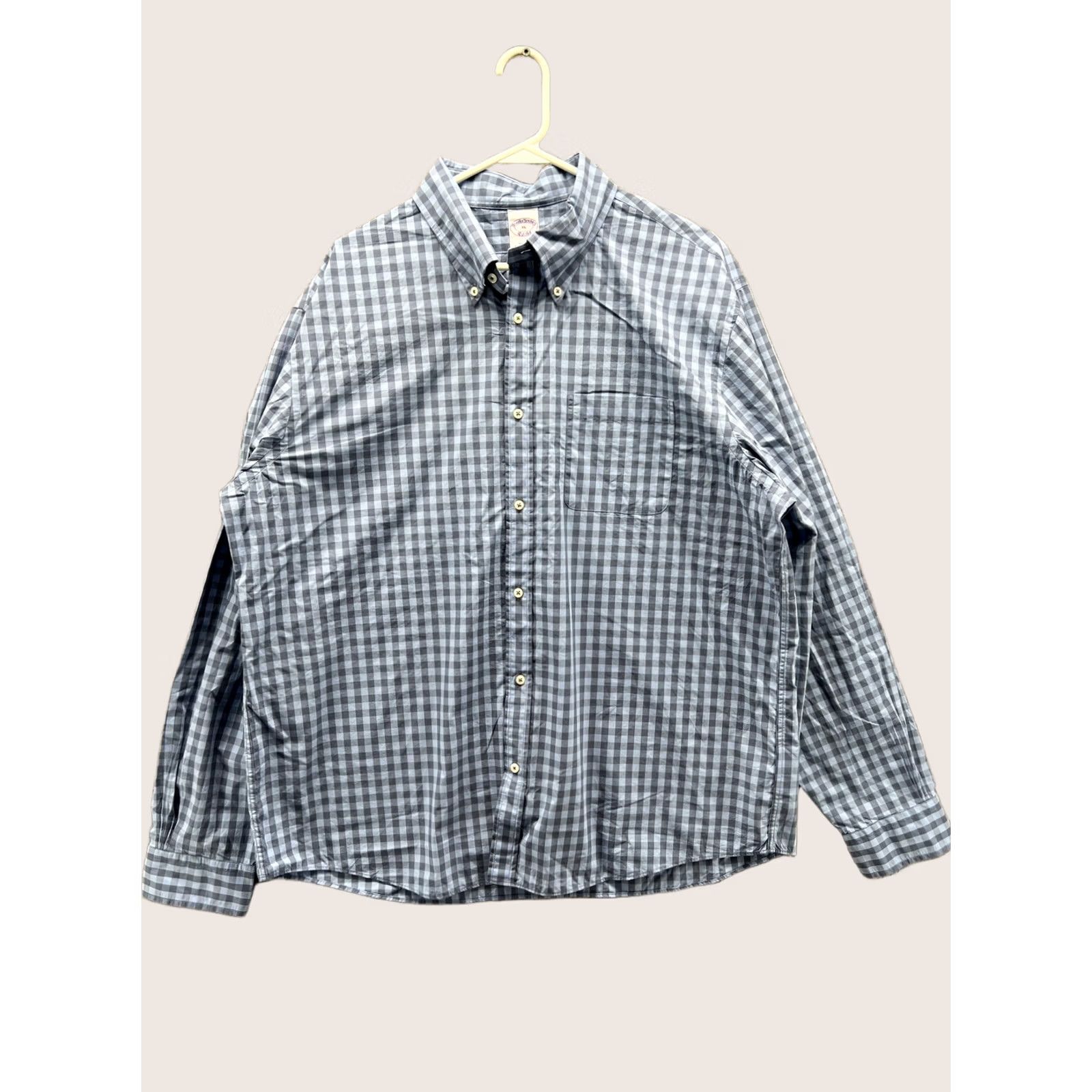 Brooks Brothers Brooks Brothers Shirt Mens XL Blue Check Oxford Button Up Front Casual Woven Size US XL / EU 56 / 4 - 1 Thumbnail