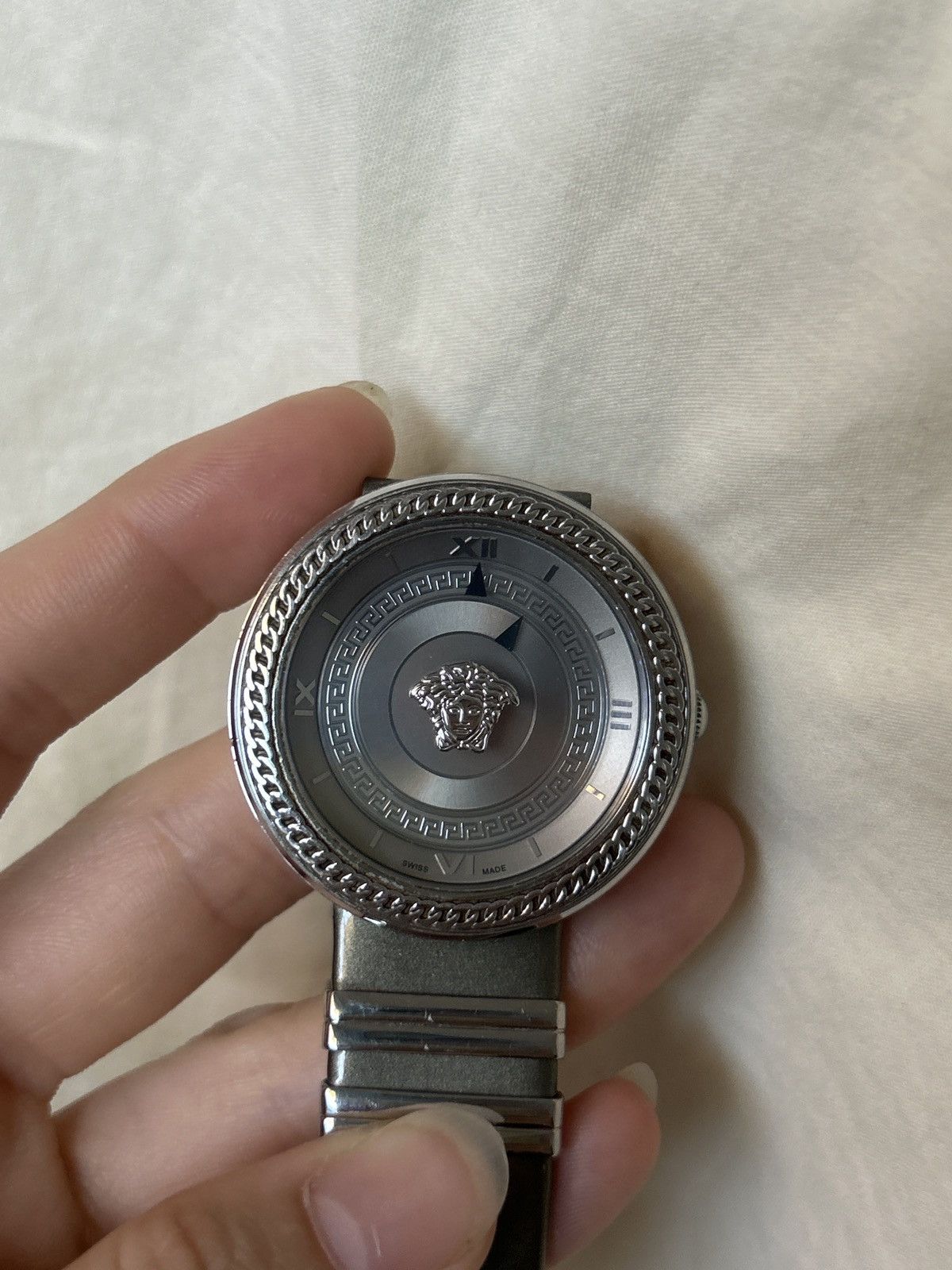 Versace Versace Genuine Leather Silver Watch Size ONE SIZE - 4 Thumbnail