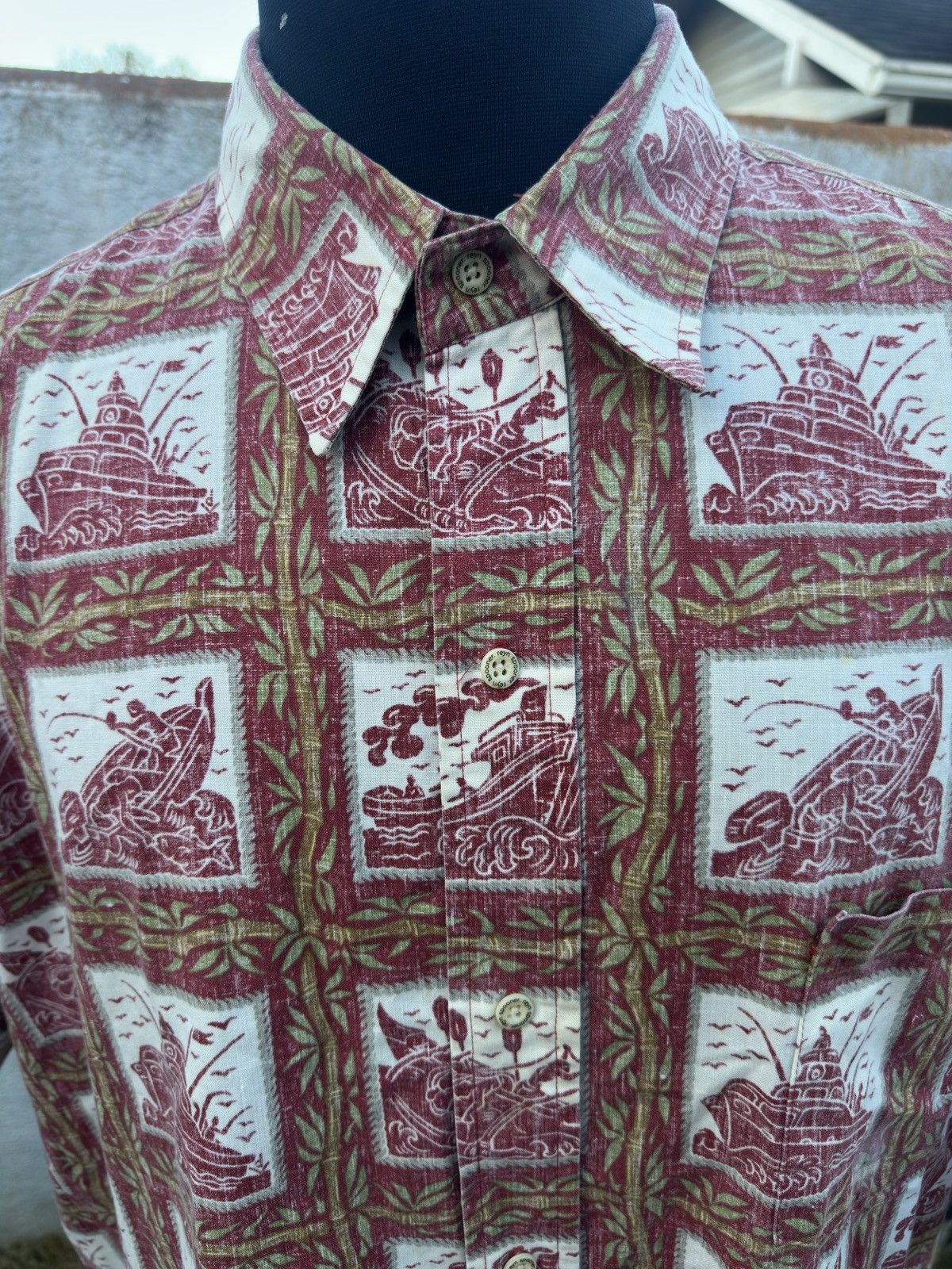 Reyn Spooner Reyn Spooner Shirt Men's XXL Dietrich Varez Red Fishing Boat Size US XXL / EU 58 / 5 - 3 Thumbnail