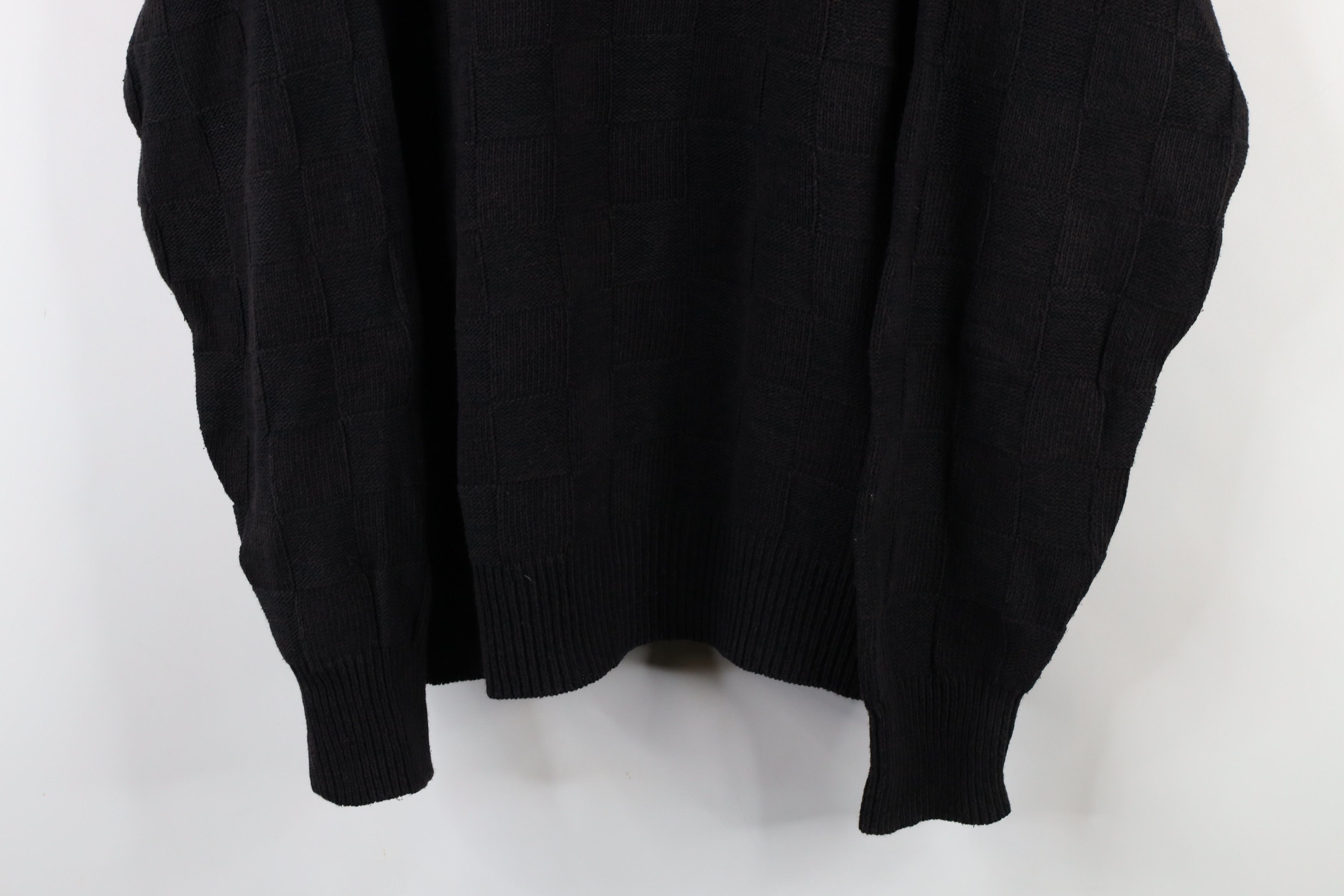 Vintage Vintage 90s Streetwear Checkered Blend Knit Sweater Black Size US M / EU 48-50 / 2 - 3 Thumbnail