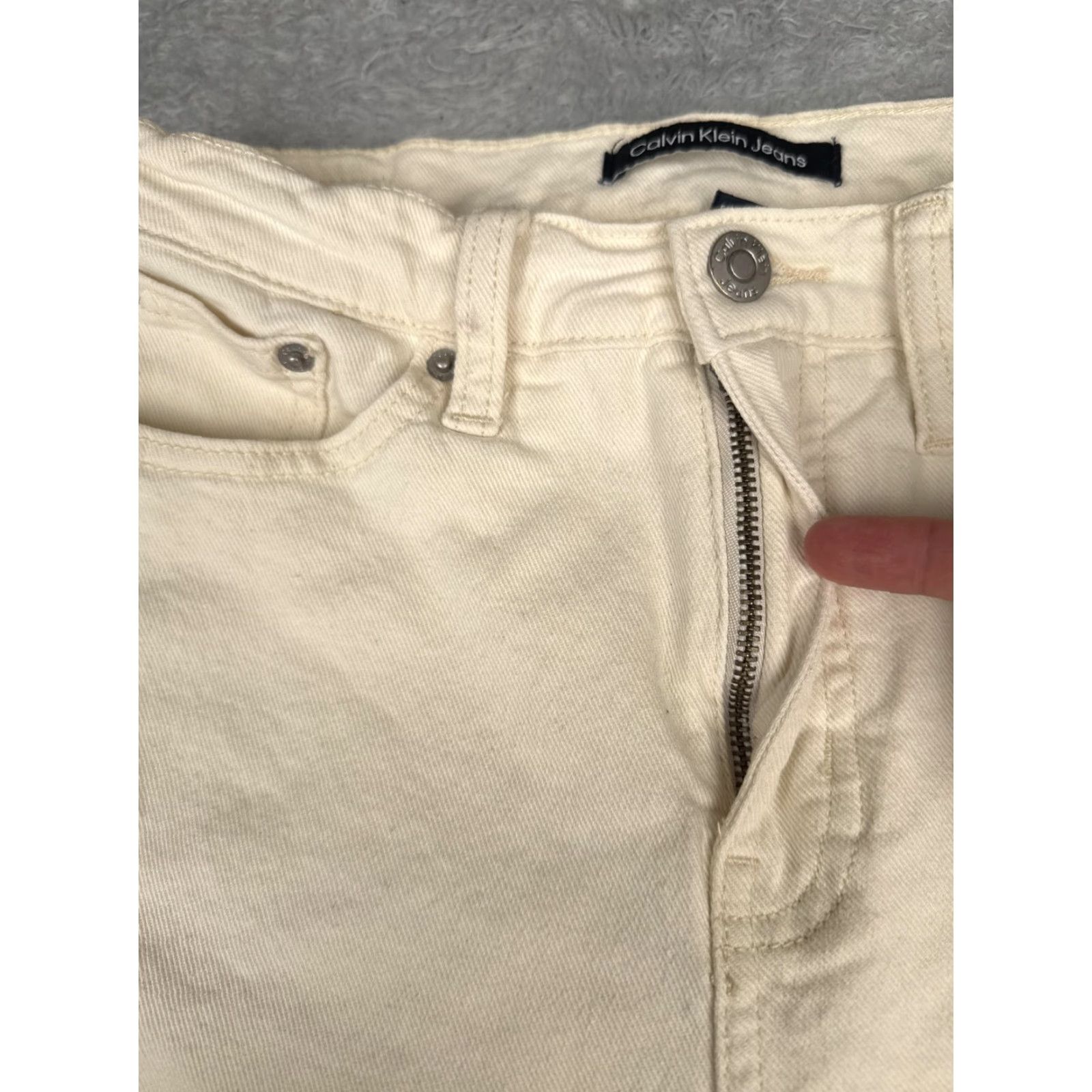 Calvin Klein Calvin Klein Jeans Jeans Straight Womens 4/27 White Mid Rise Stretch 26x30 Urban City College Size 27" / US 4 / IT 40 - 5 Thumbnail